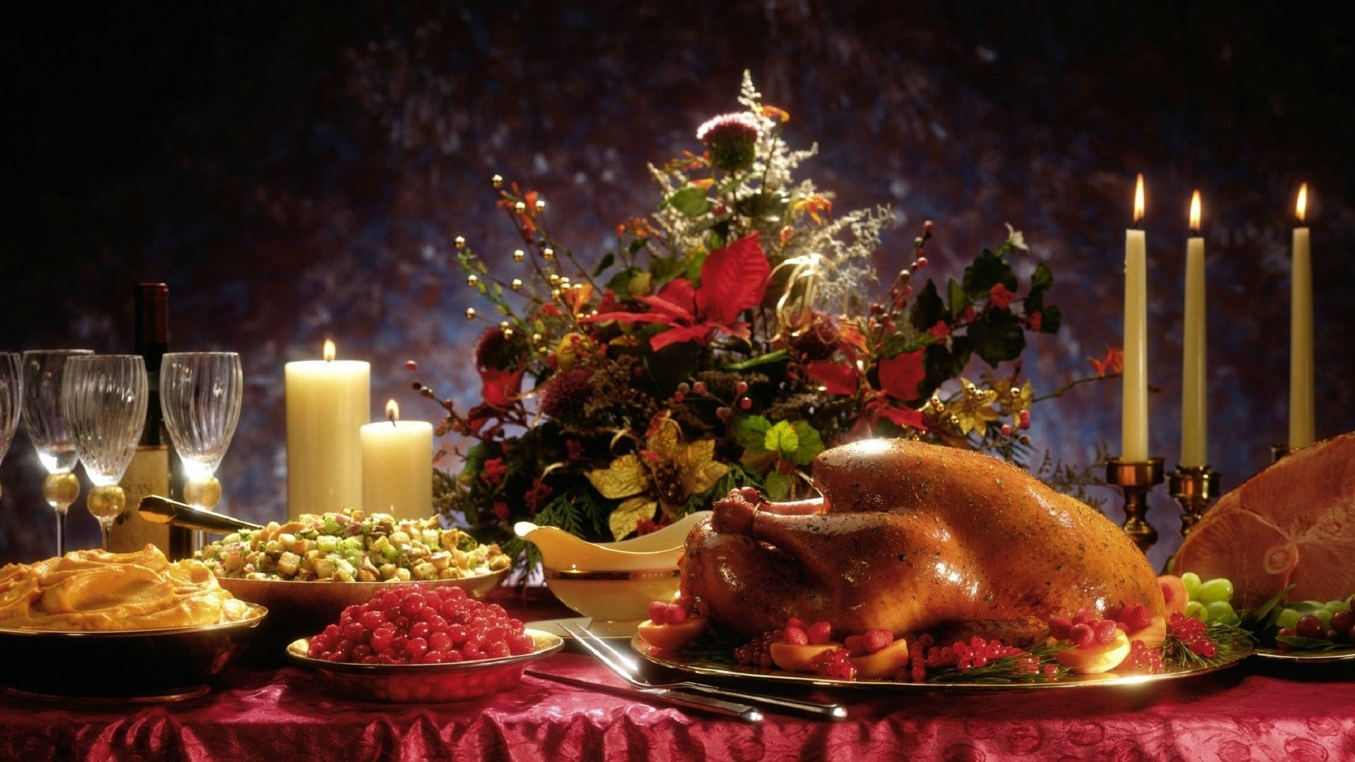 Fancy Thanksgiving Day Feast Background