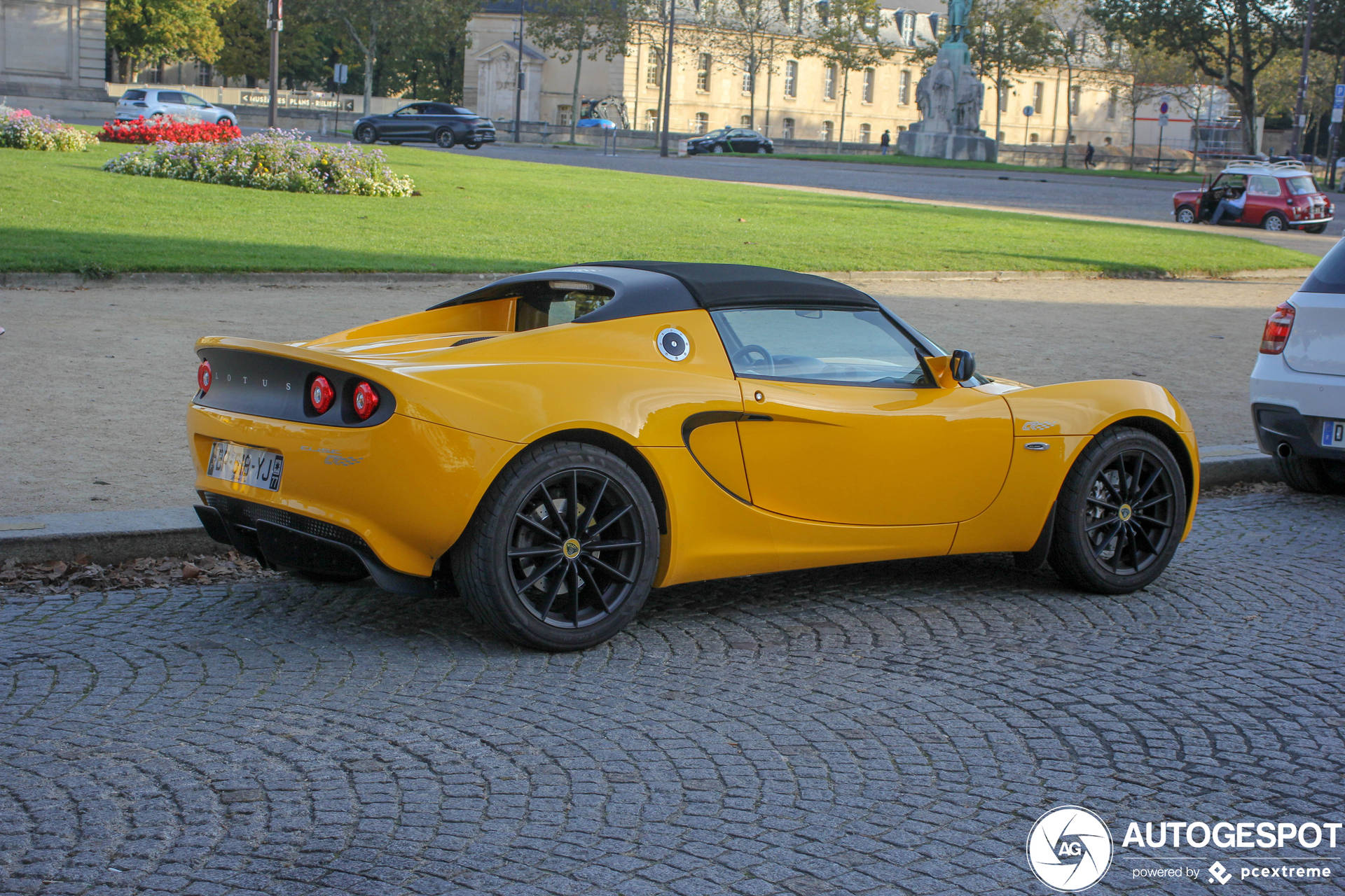 Fancy Yellow Lotus Car On The Streets