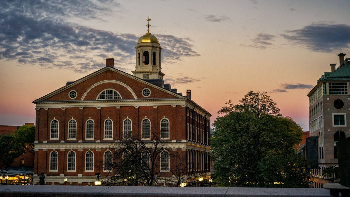 Faneuil Hall Dark Orange Sky