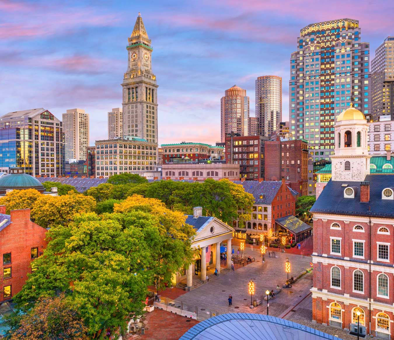 Faneuil Hall With Tall Buildings