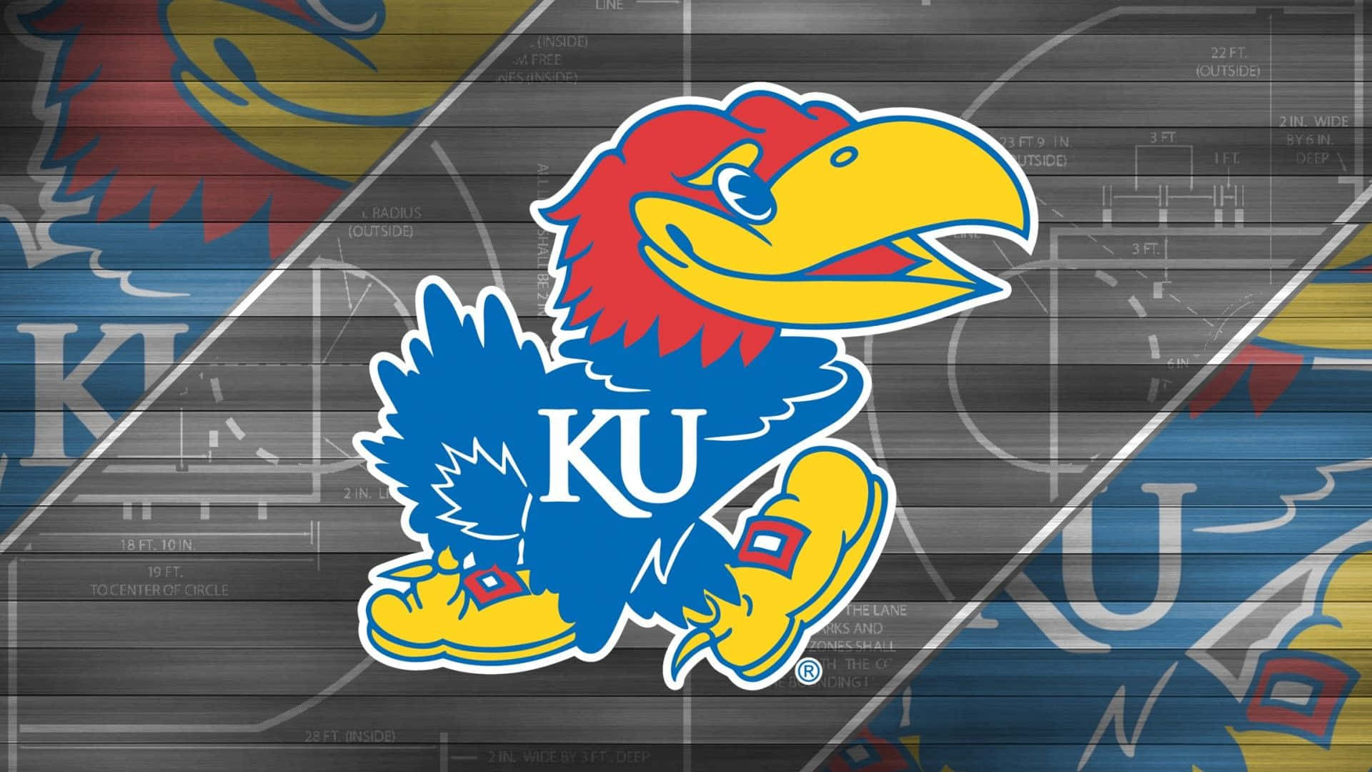 Fans Supporting Their Favorite Team, The Kansas Jayhawks, At A Basketball Game. Background