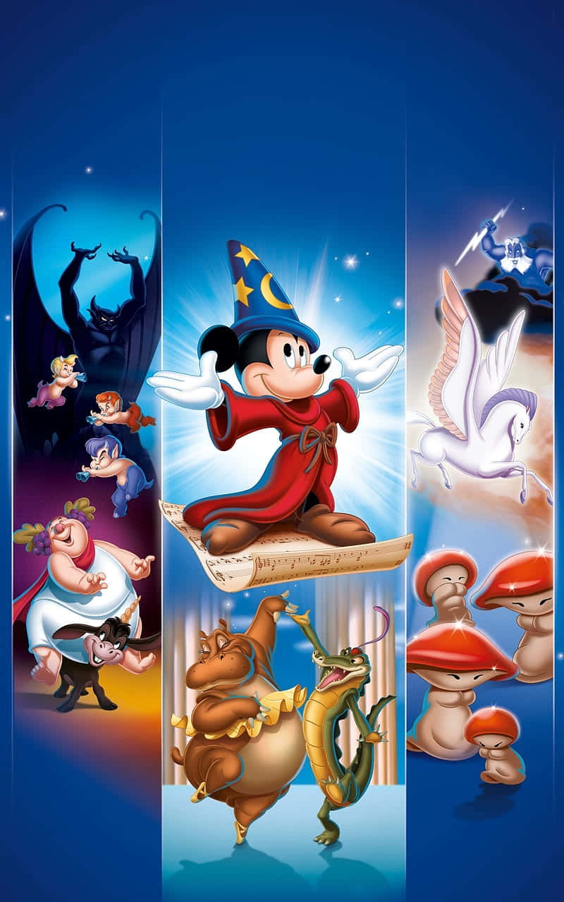 Fantasia Mickeyand Characters Poster Background