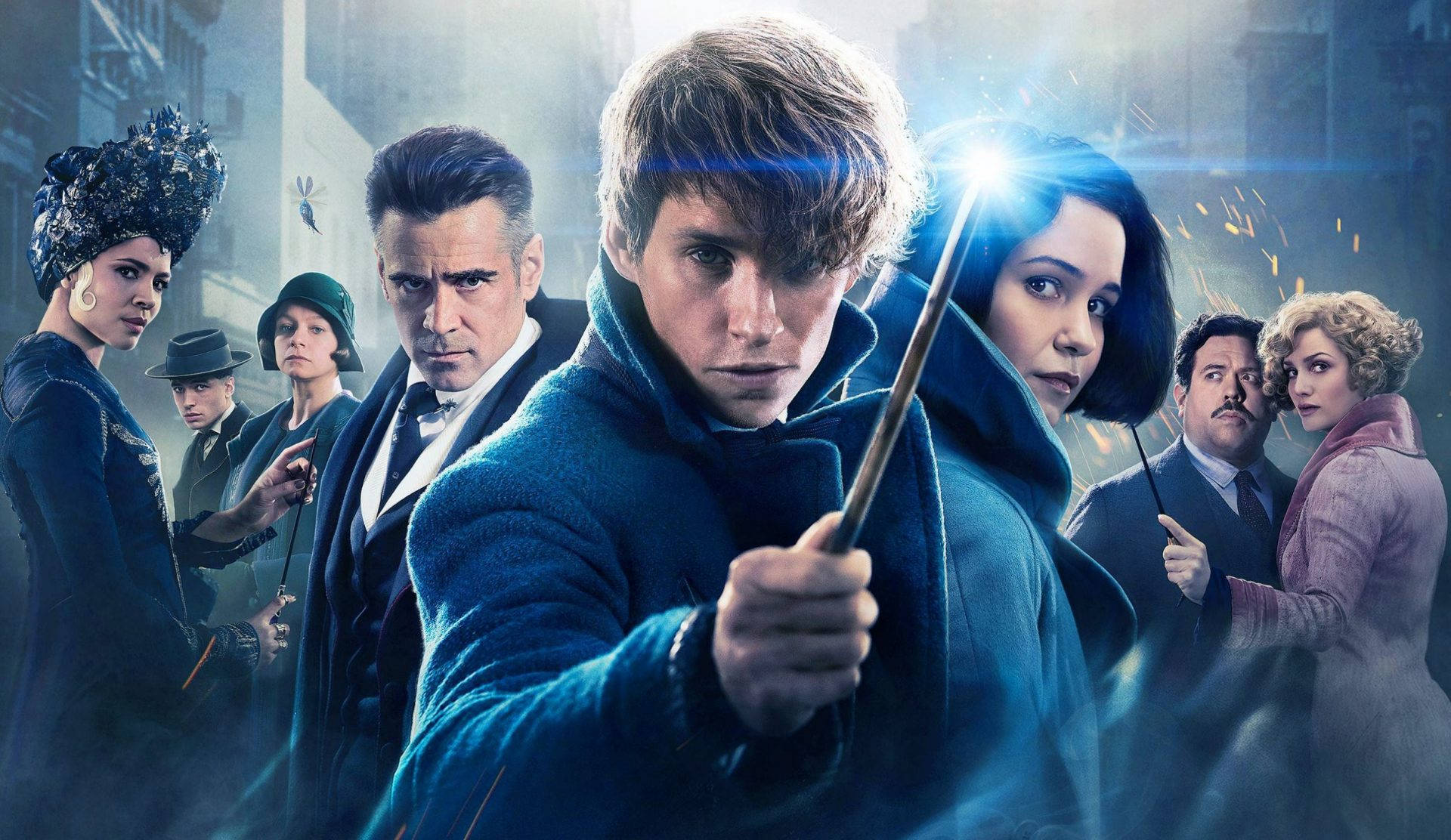 Fantastic Beasts And Where To Find Them Main Characters Poster Background