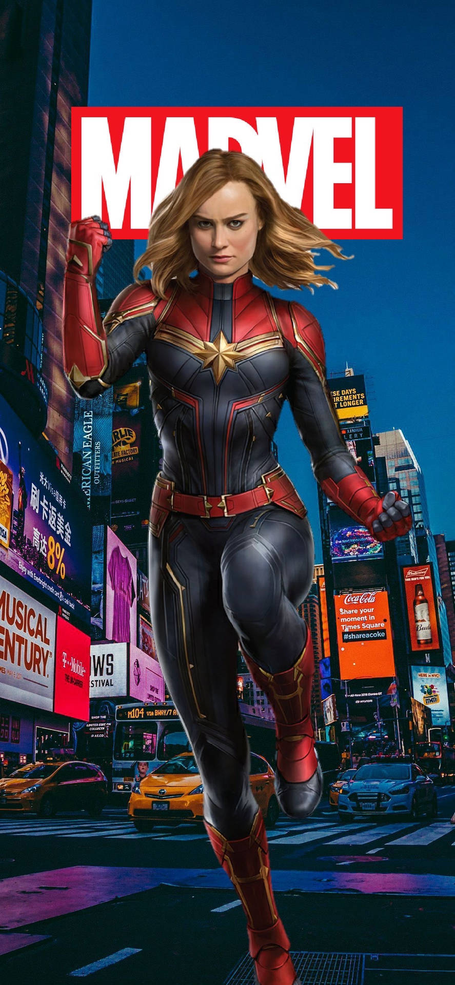 Fantastic Captain Marvel Iphone Graphic Background