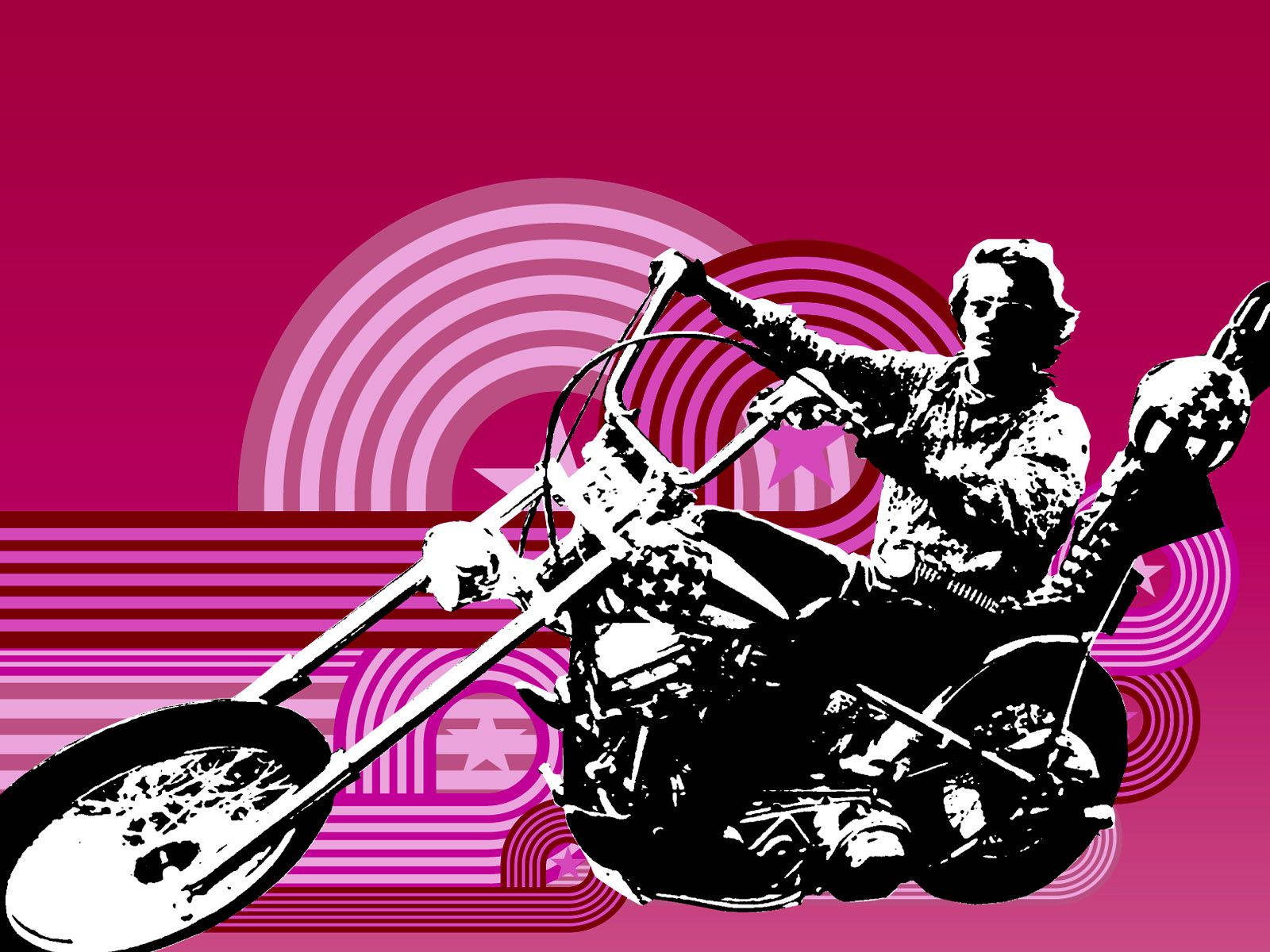 Fantastic Easy Rider On Pink Background Background