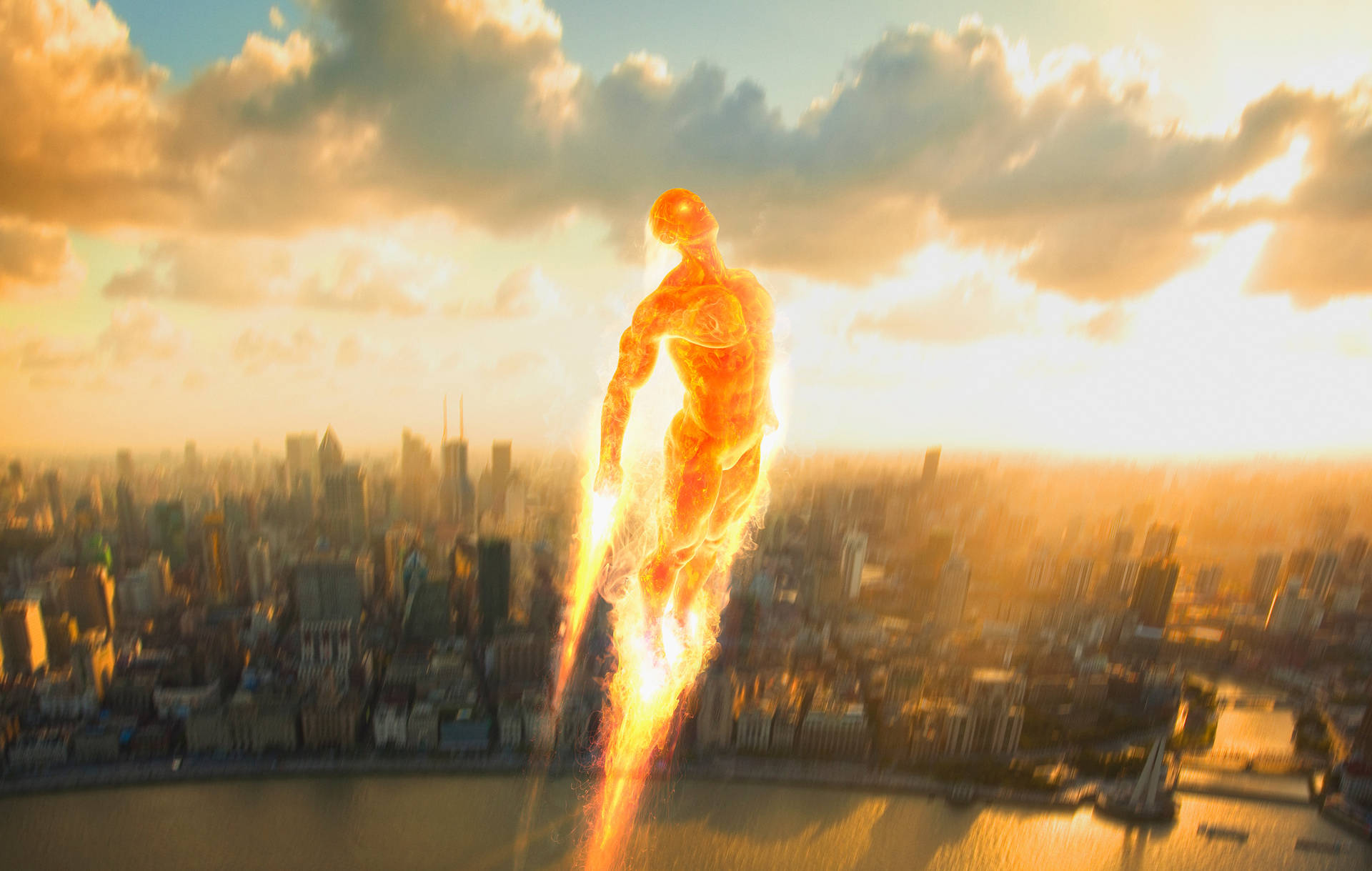 Fantastic Four 2007 Human Torch Background