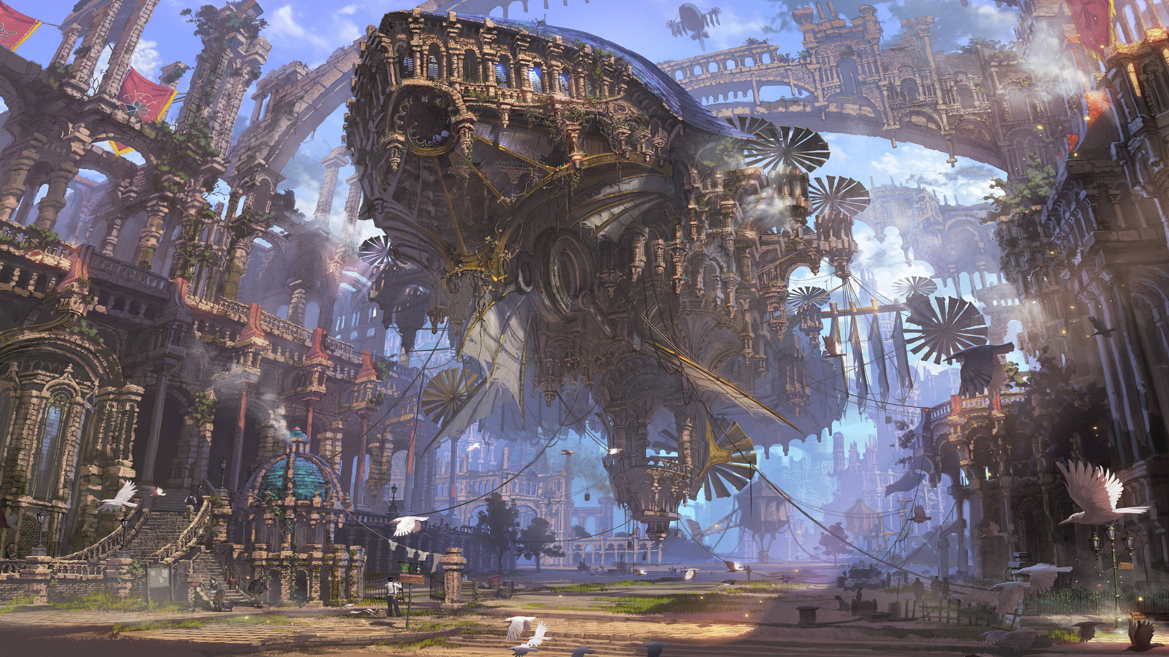 Fantastical Full 4k Steampunk Background