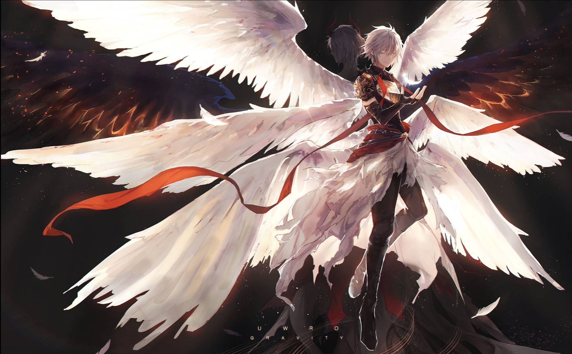Fantasy Anime Angel Wings Background