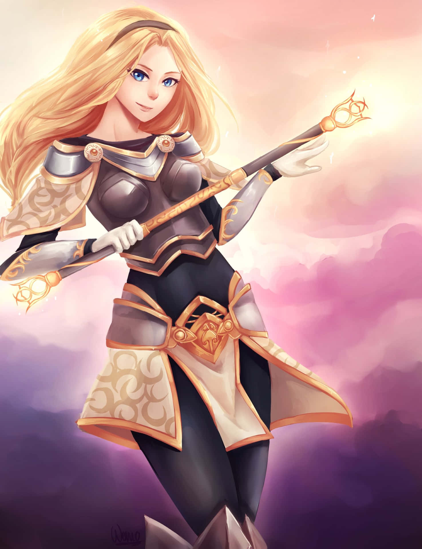 Fantasy Armored Woman Artwork Background