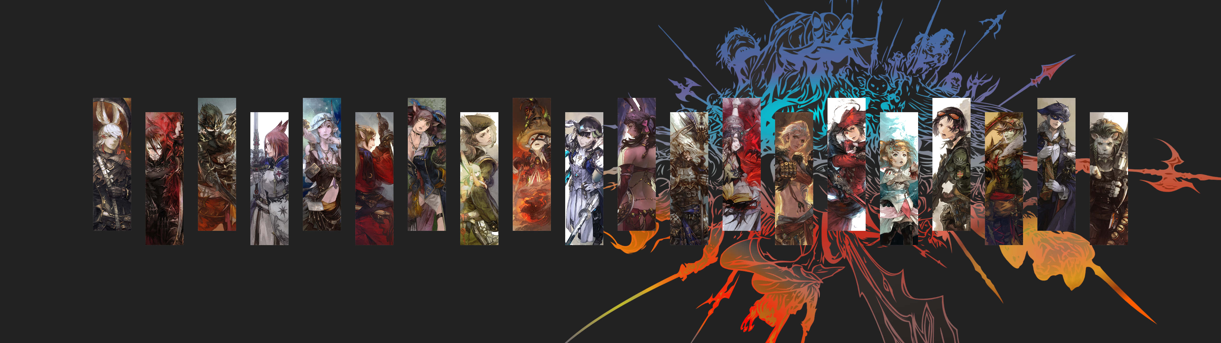Fantasy_ Character_ Montage_ Super_ Ultra_ Wide Background