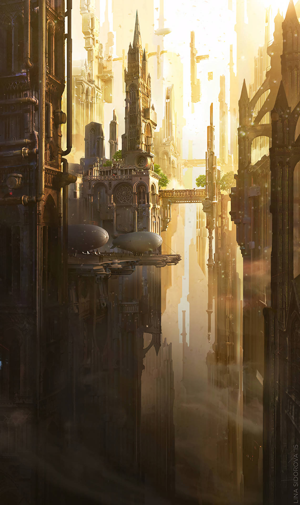 Fantasy City Buildings Background