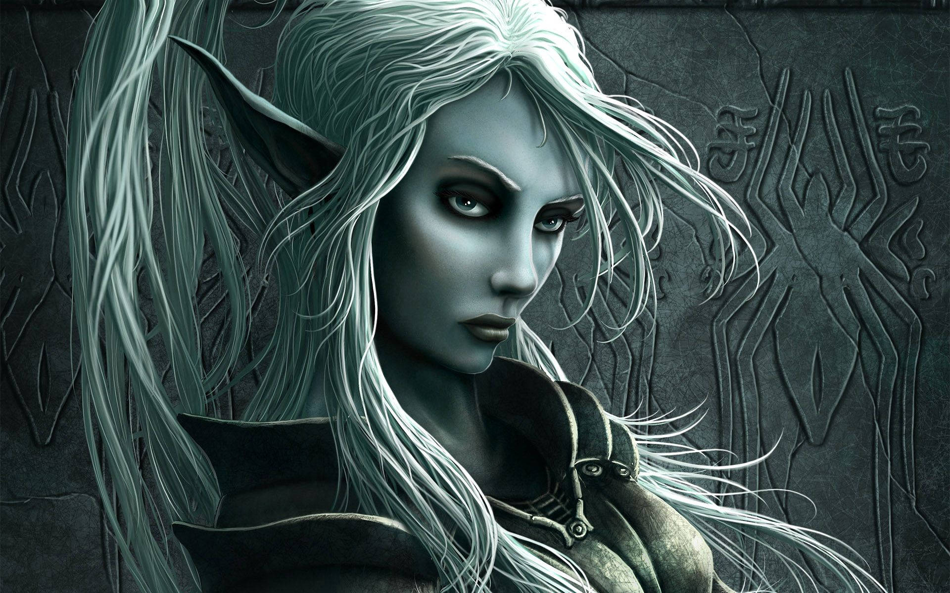 Fantasy Dark Elf Girl Background