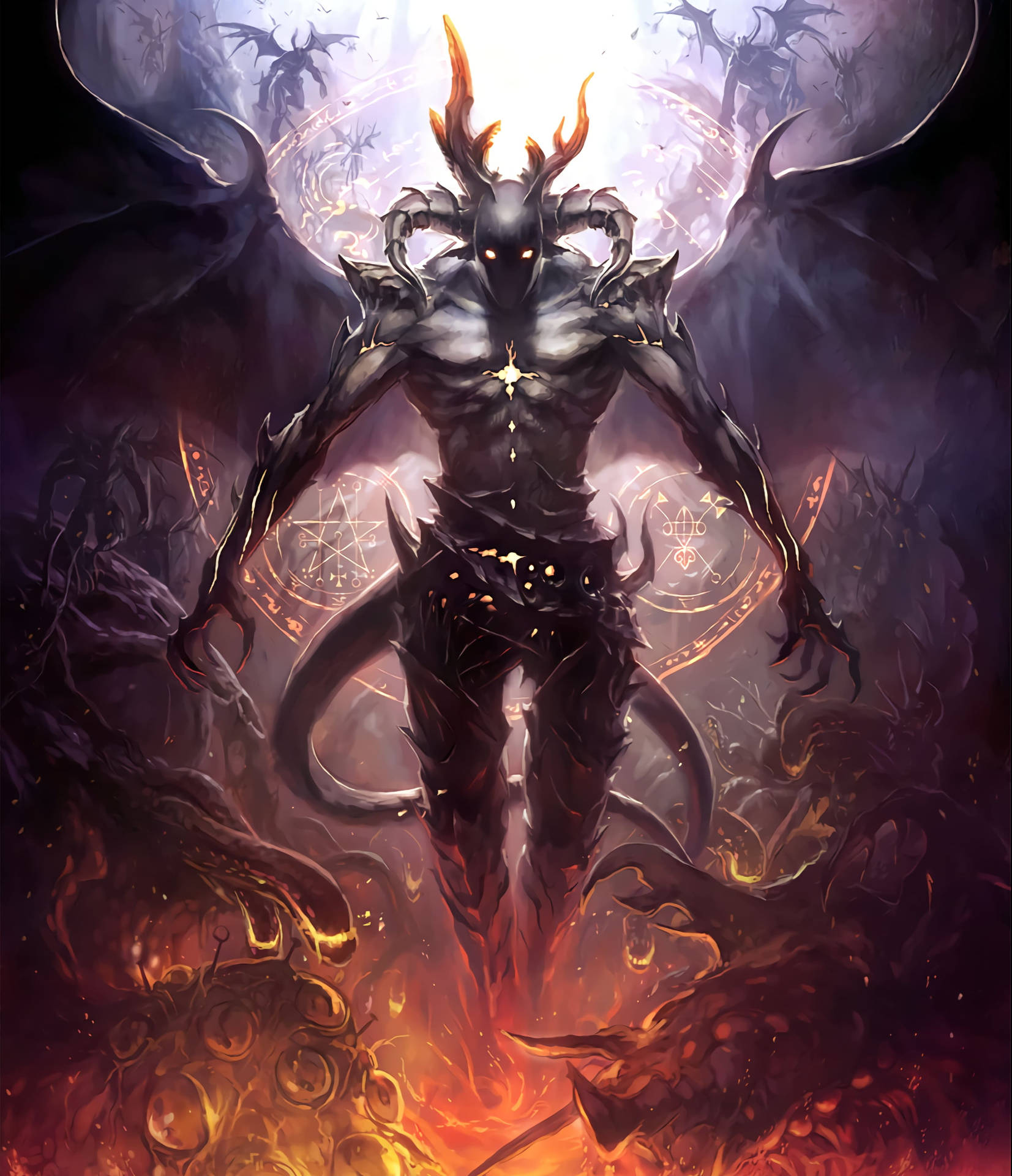 Fantasy Devil With Wings Background