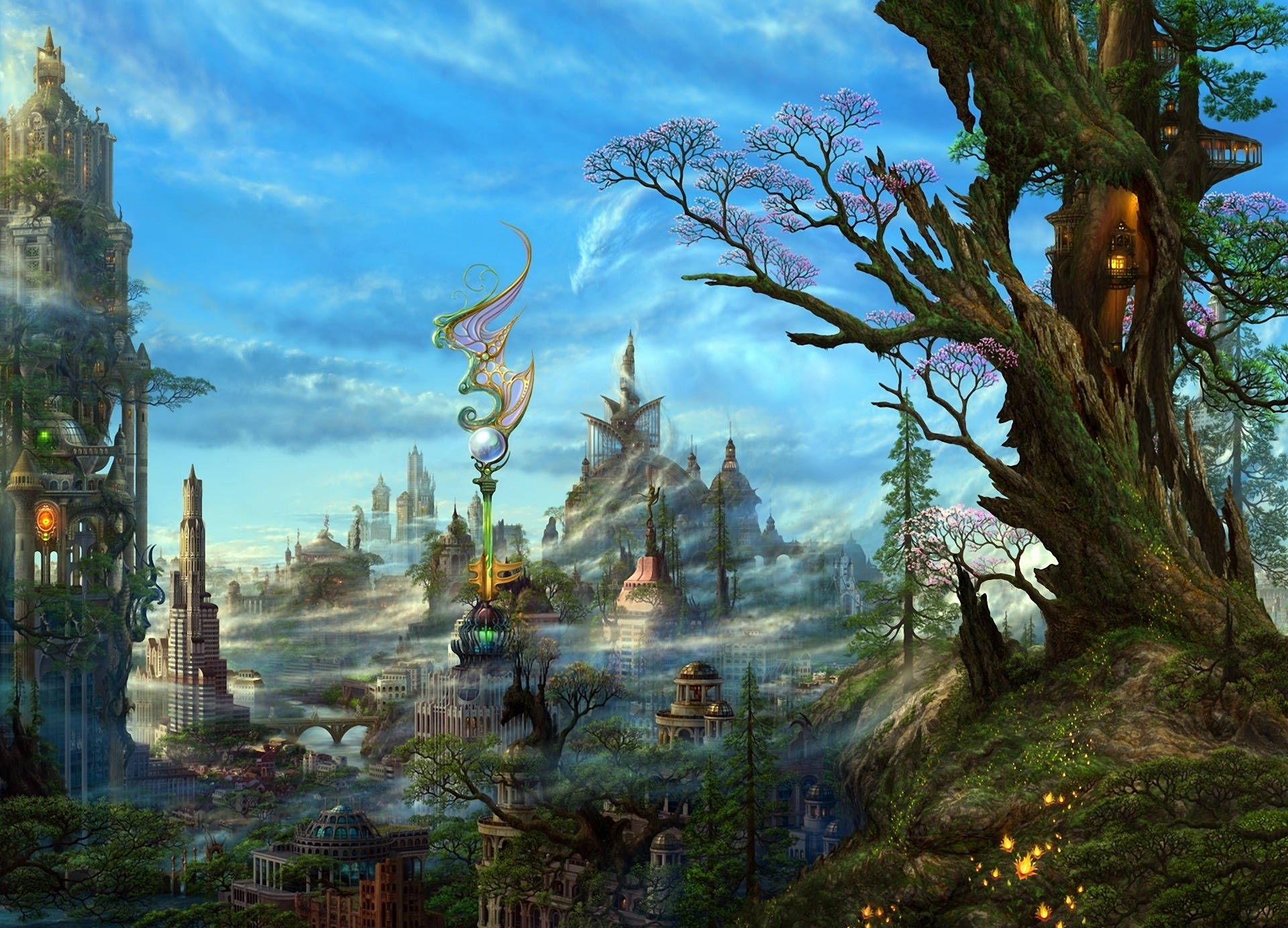 Fantasy Forest City Art