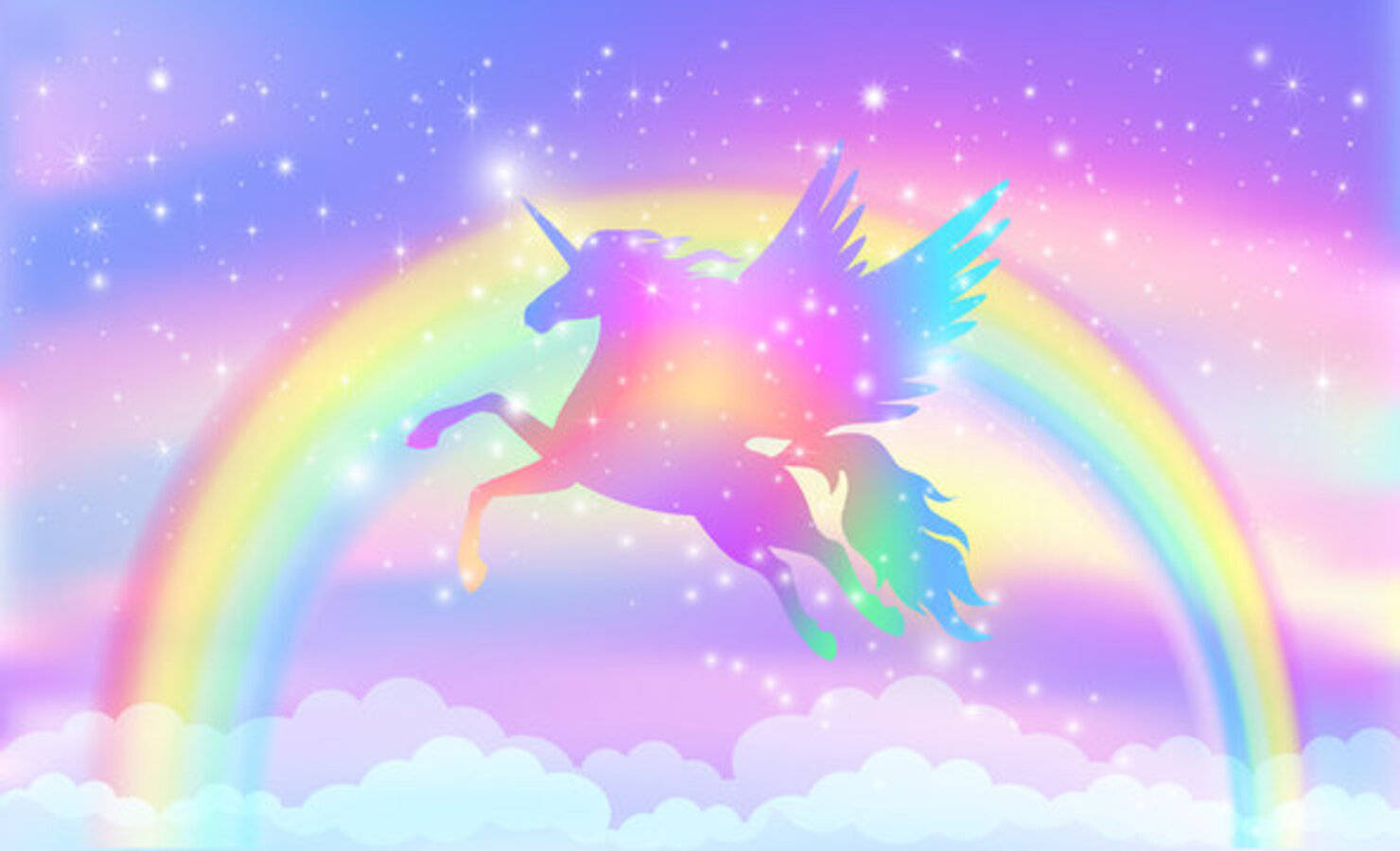 Fantasy Galaxy Unicorn And Rainbow