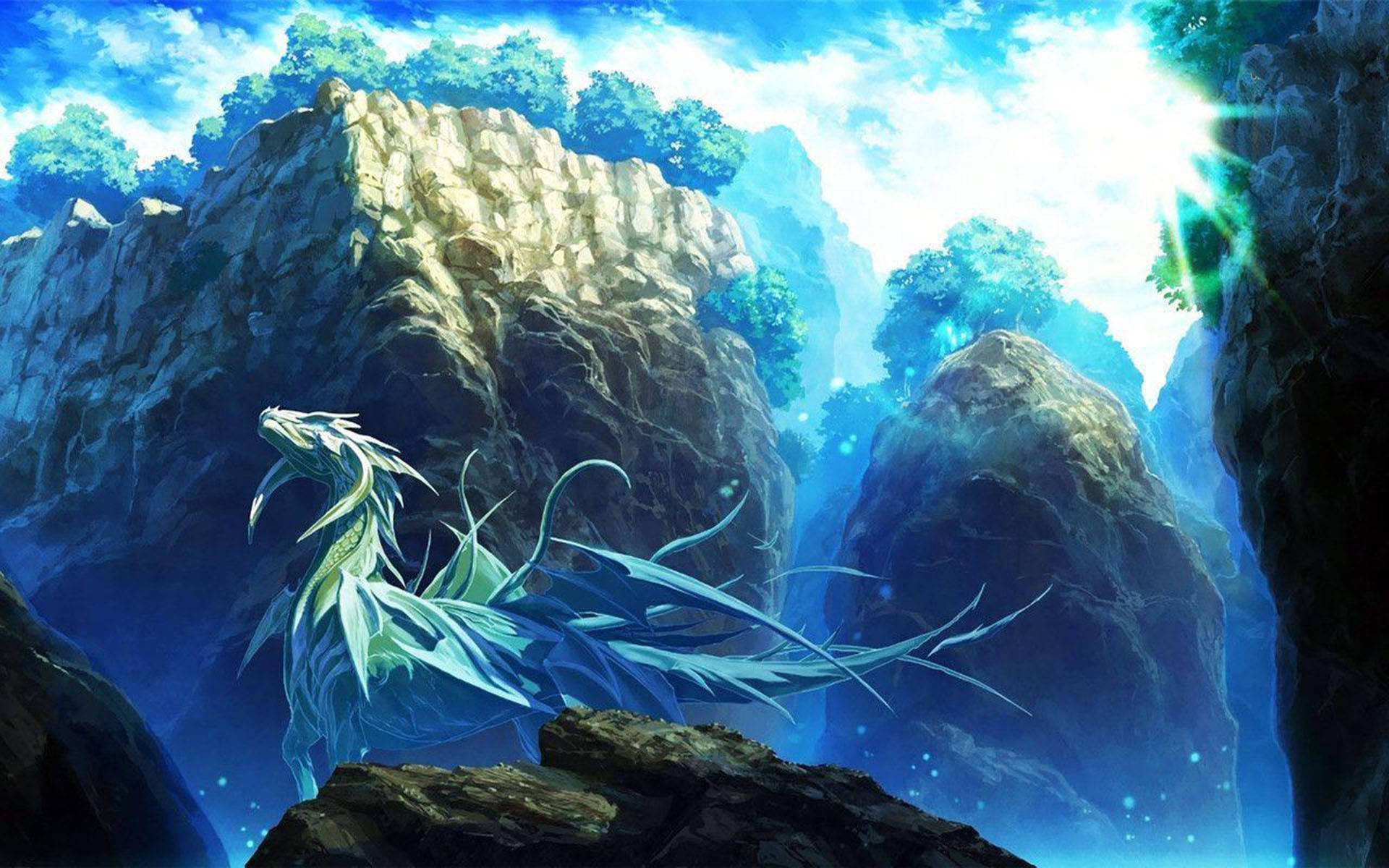 Fantasy Ice Dragon Background