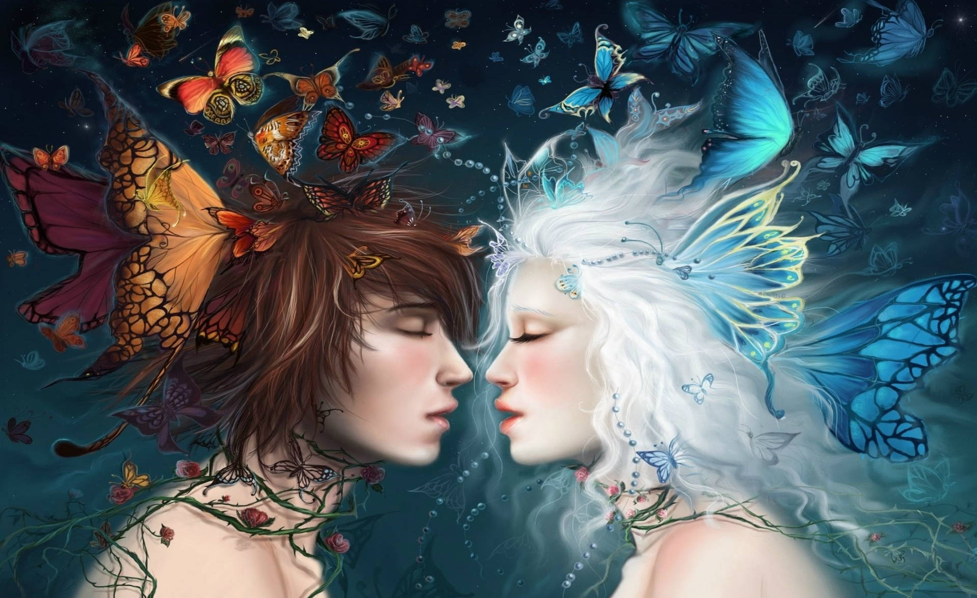 Fantasy Love Butterflies Background