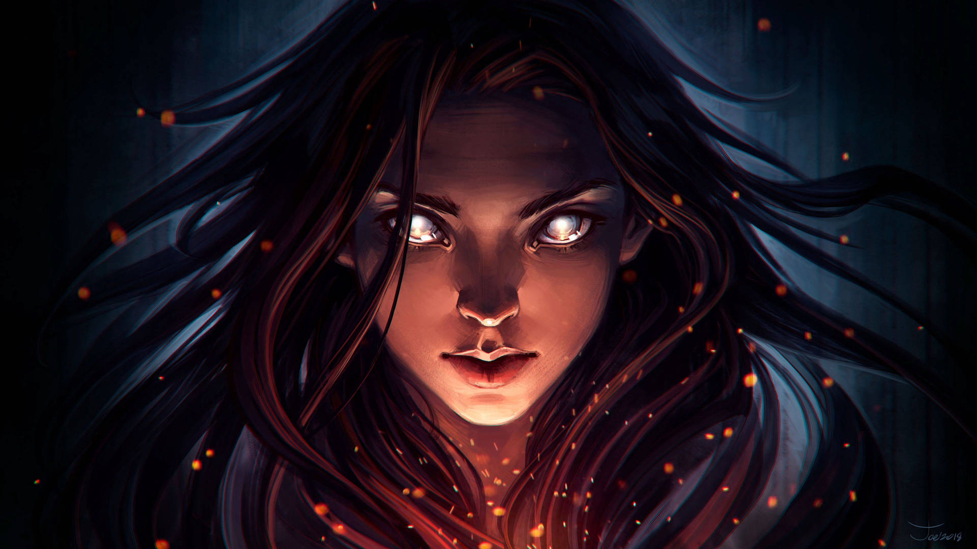 Fantasy Magical Girl Portrait Background