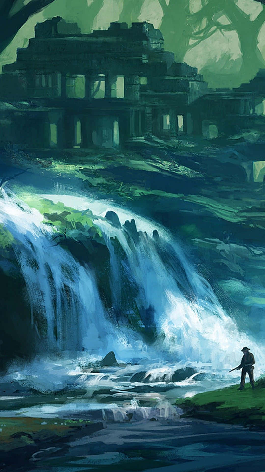 Fantasy Phone Waterfalls Background