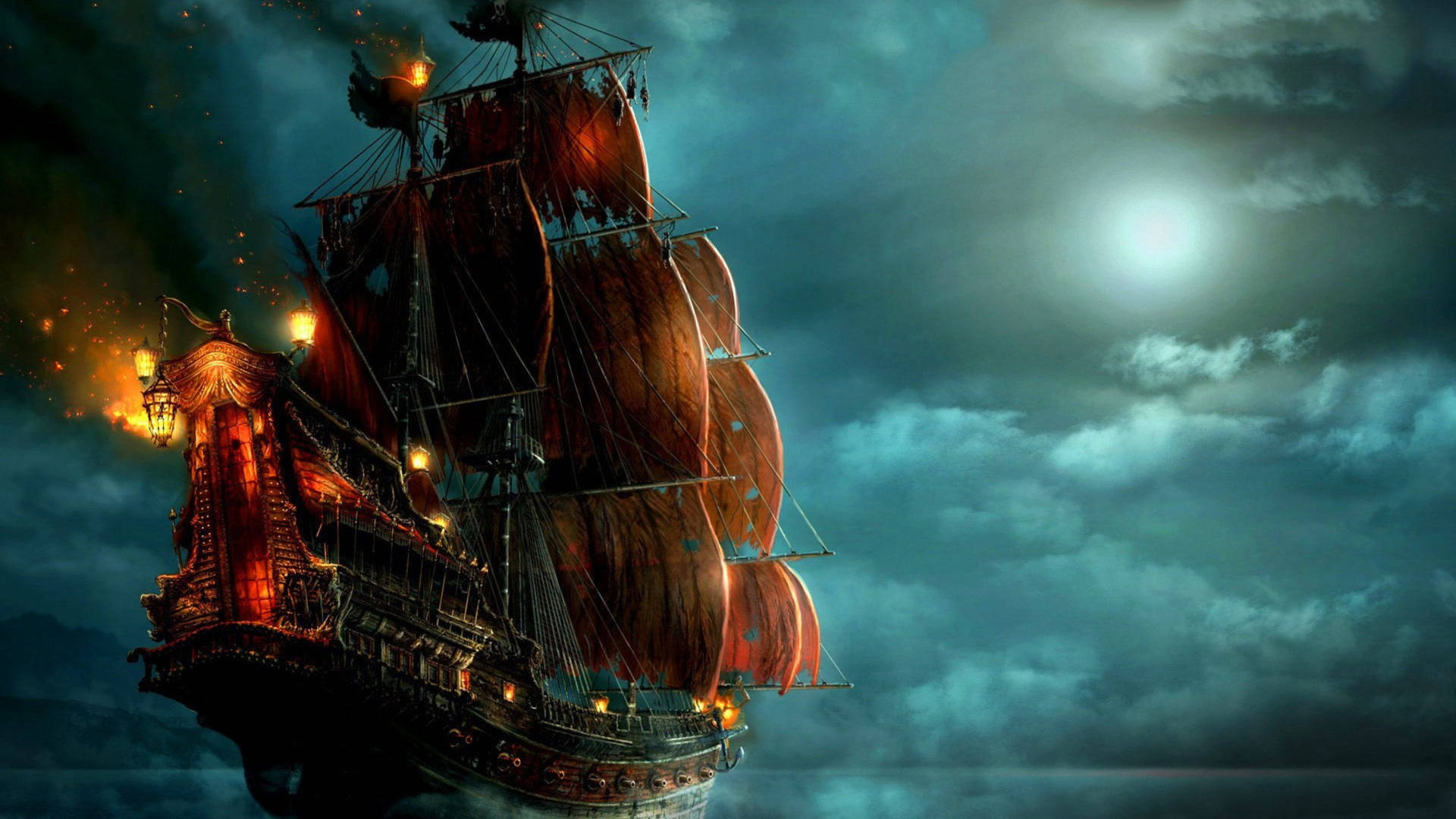 Fantasy Sailing Ship Background