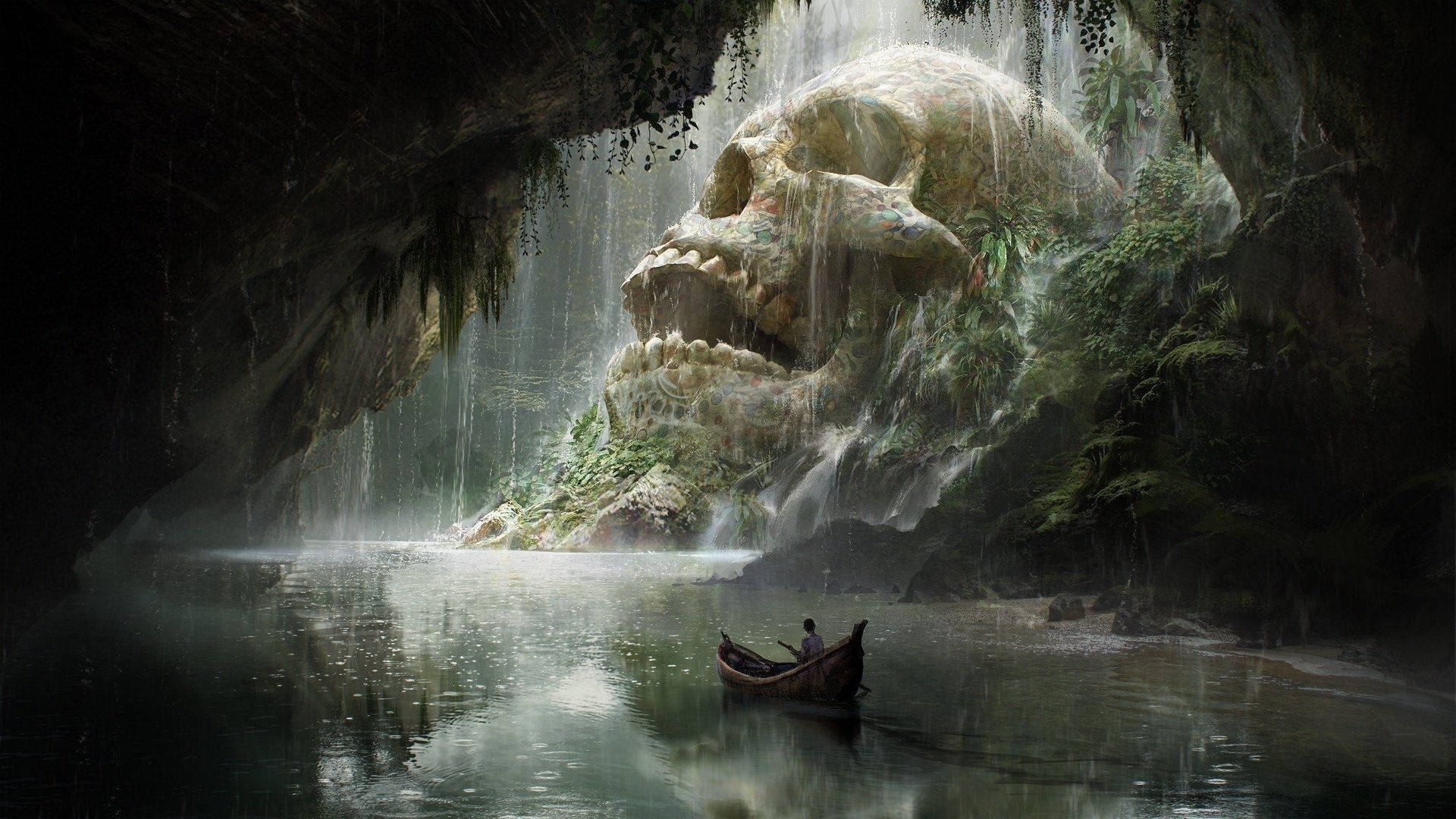Fantasy Skull Cave Background