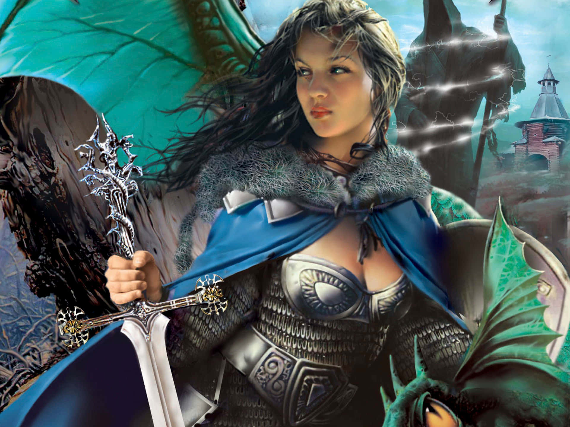 Fantasy Woman Warrior Profile Background