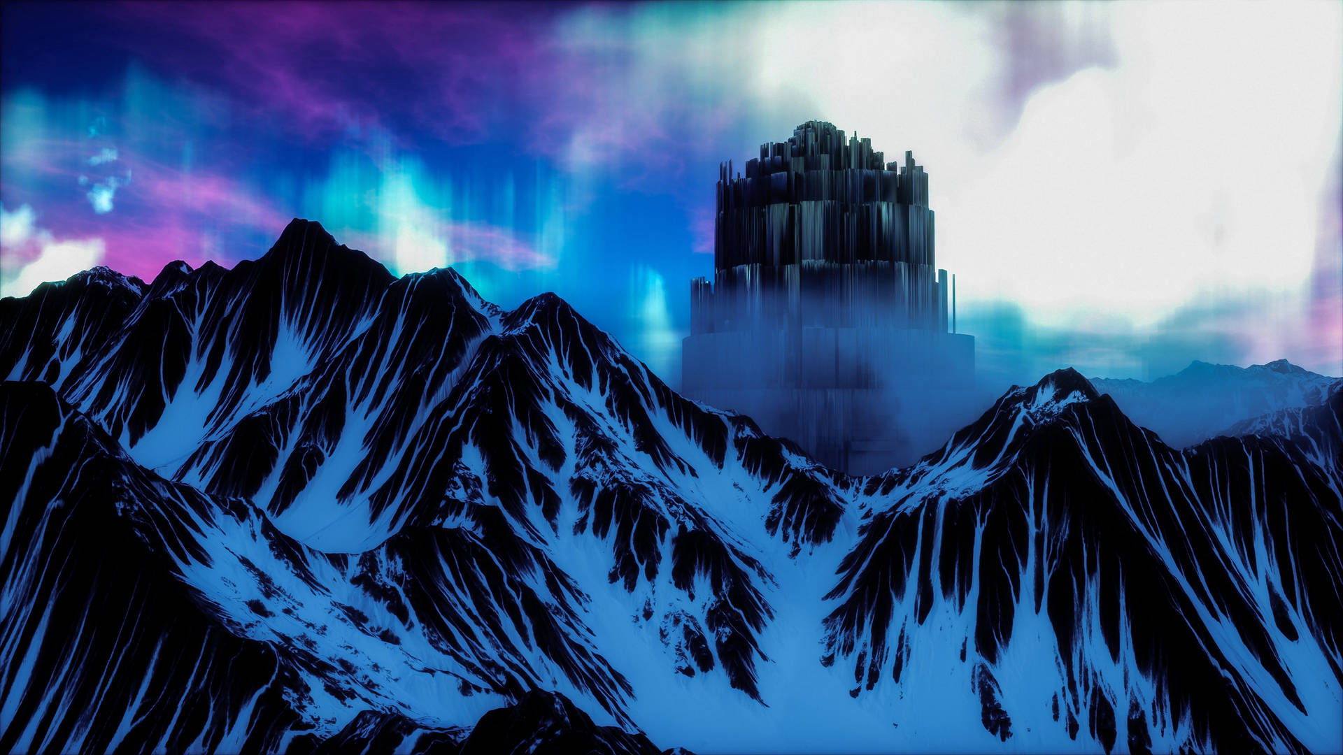 Fantasy World Northern Lights Background