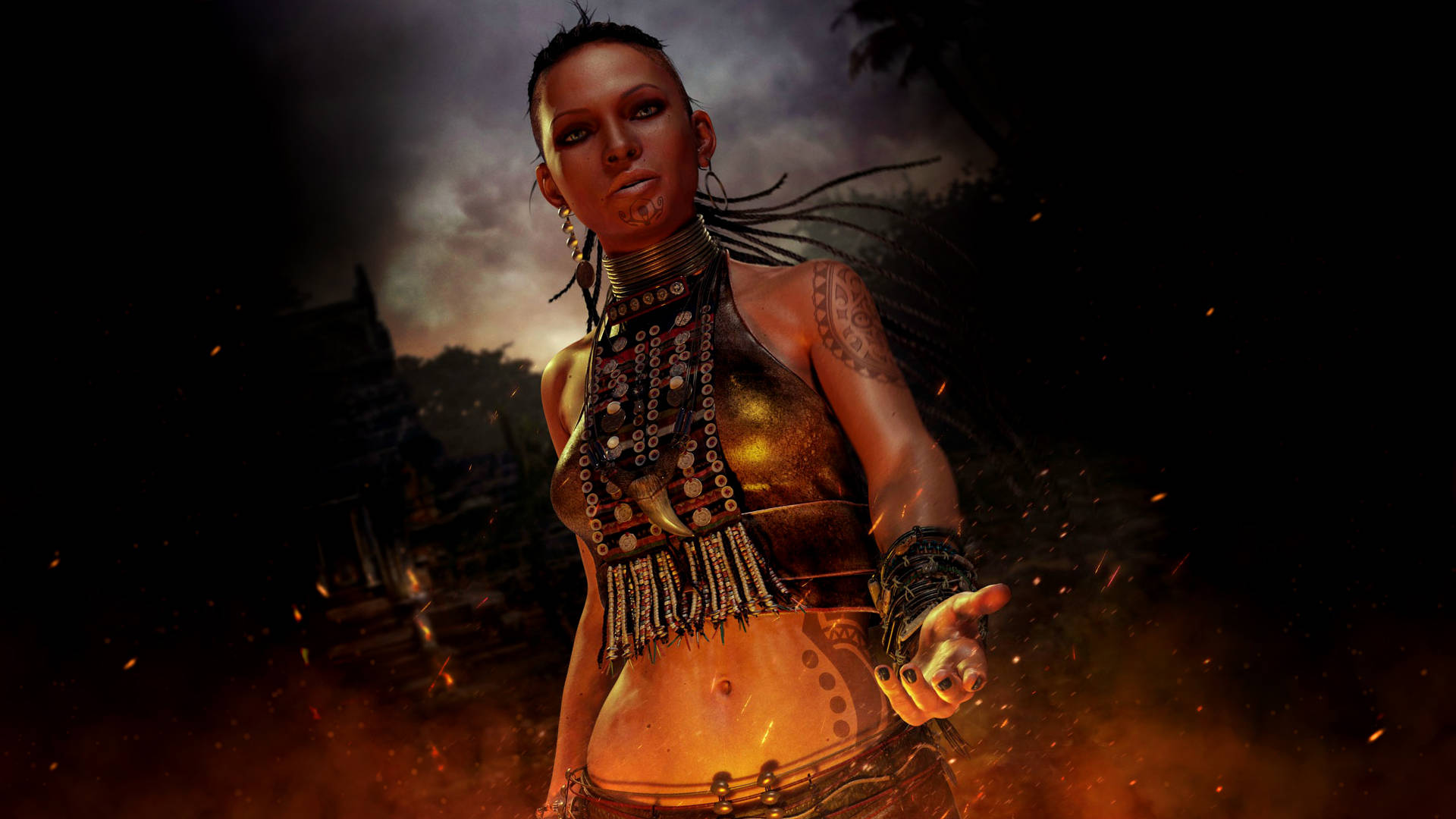 Far Cry 3 Citra Talugmai With Orange Glow Background