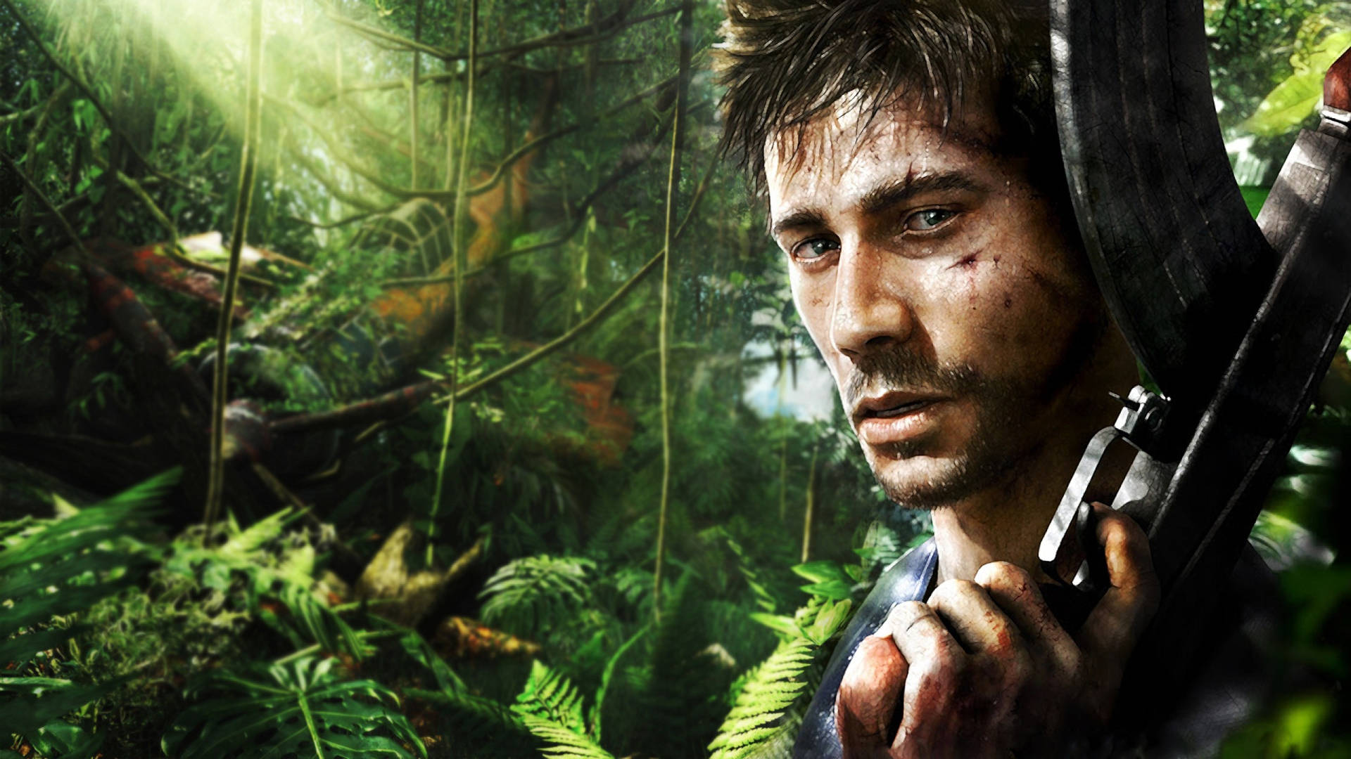 Far Cry 3 Jason Brody In Jungle Background