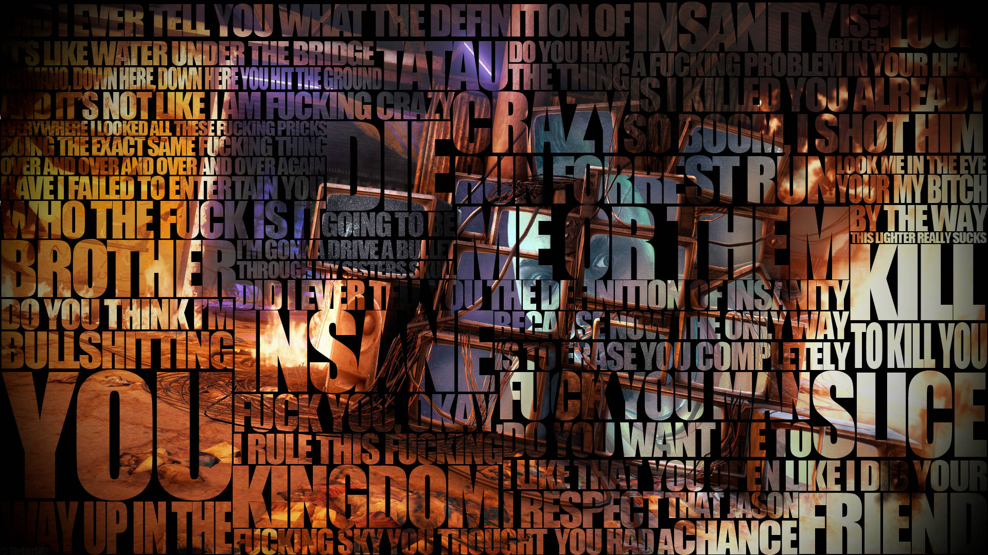 Far Cry 3 Vaas Montenegro Quotes Typography Background