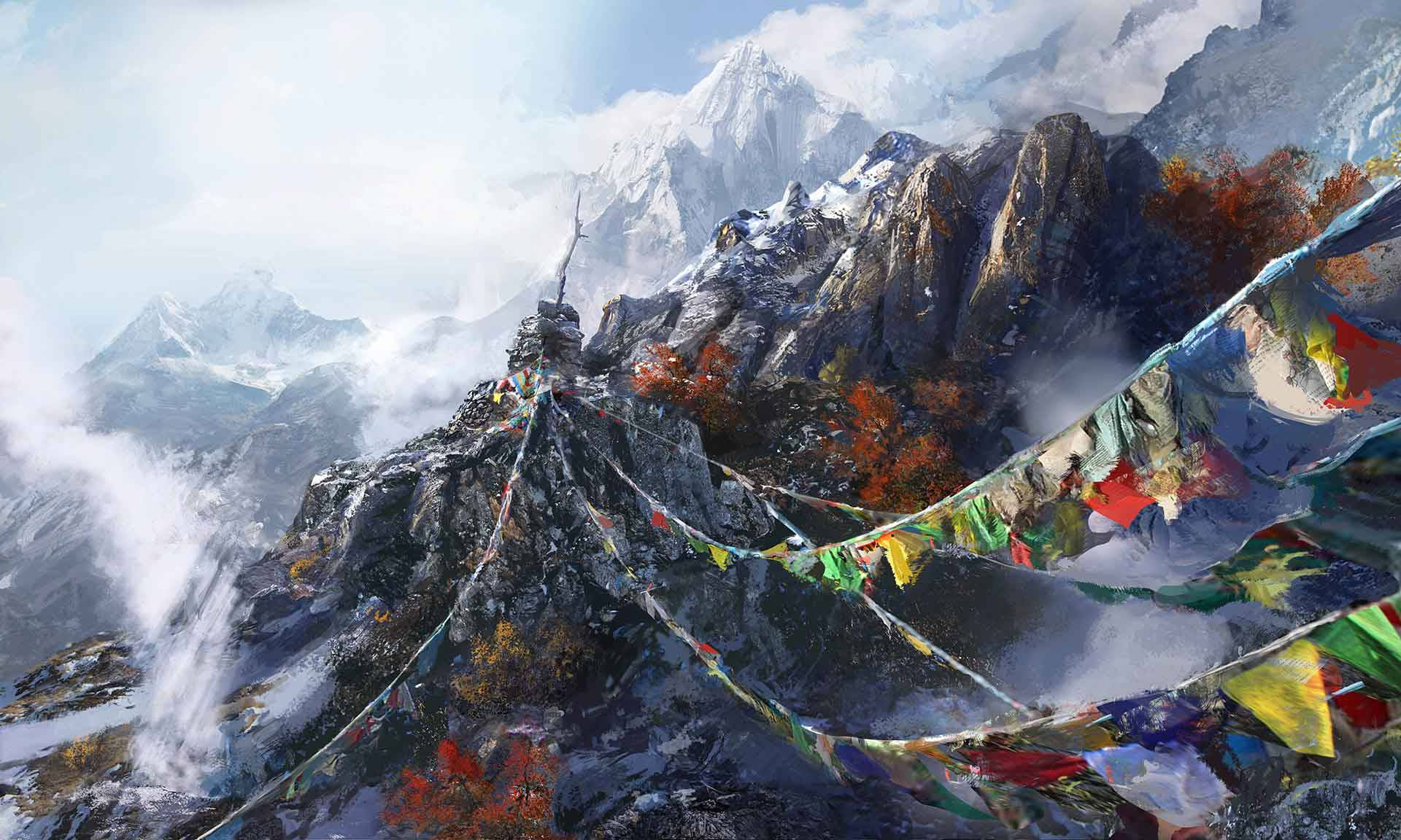 Far Cry 4 Mountain Banners Background