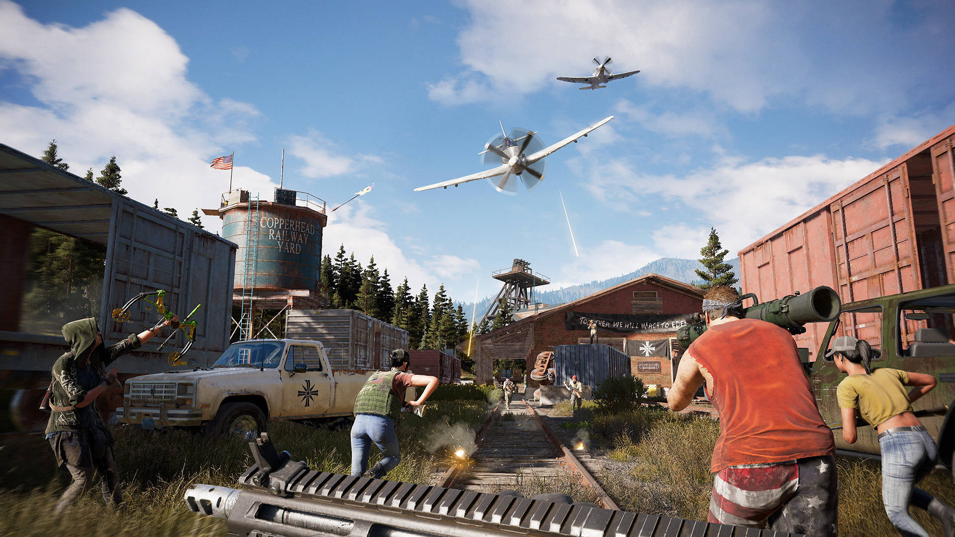 Far Cry 5 Rail Yard Battle Background