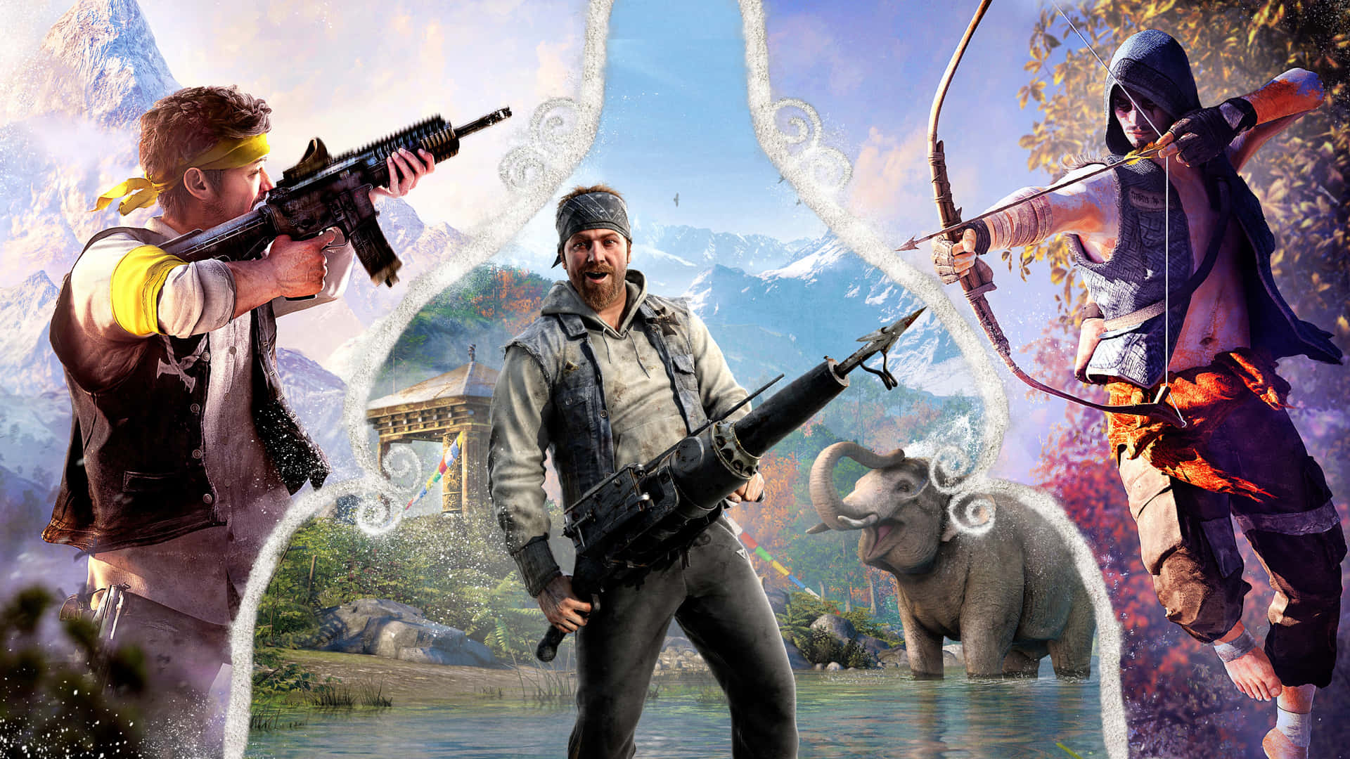 Far Cry Characters With Weapons Background