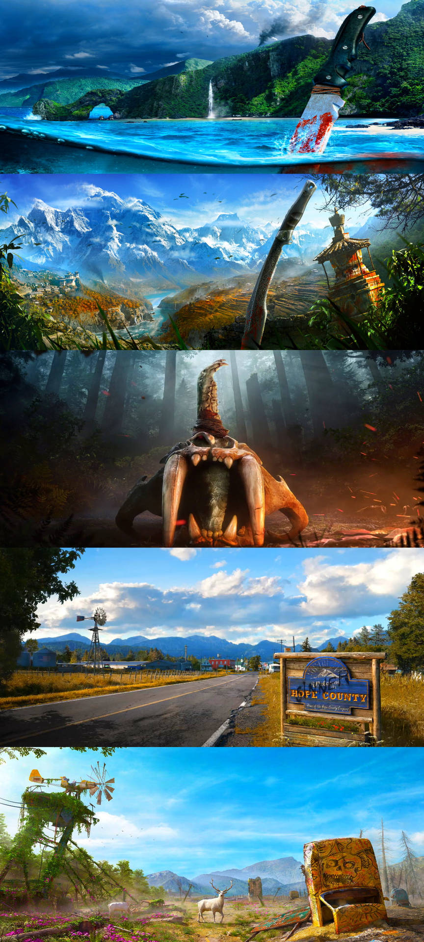 Far Cry Five Scenery Collage Background