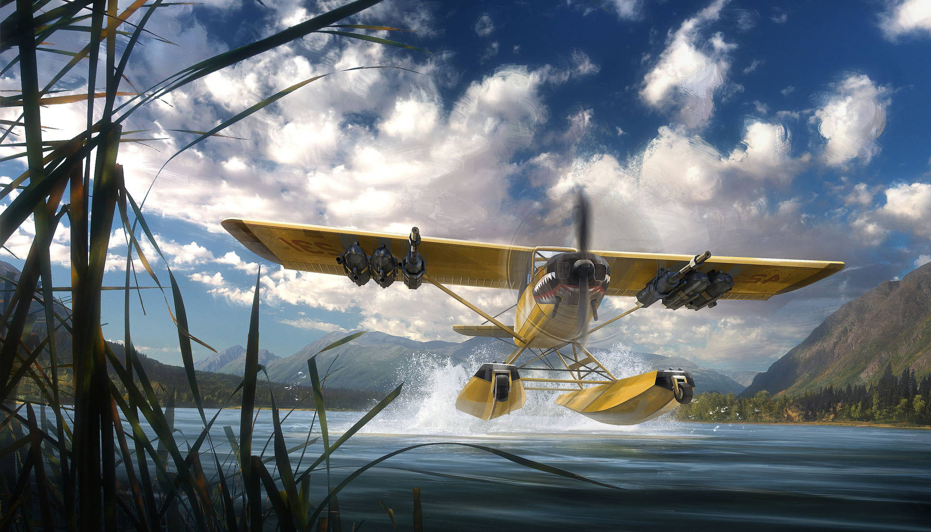 Far Cry Five Seaplane Background