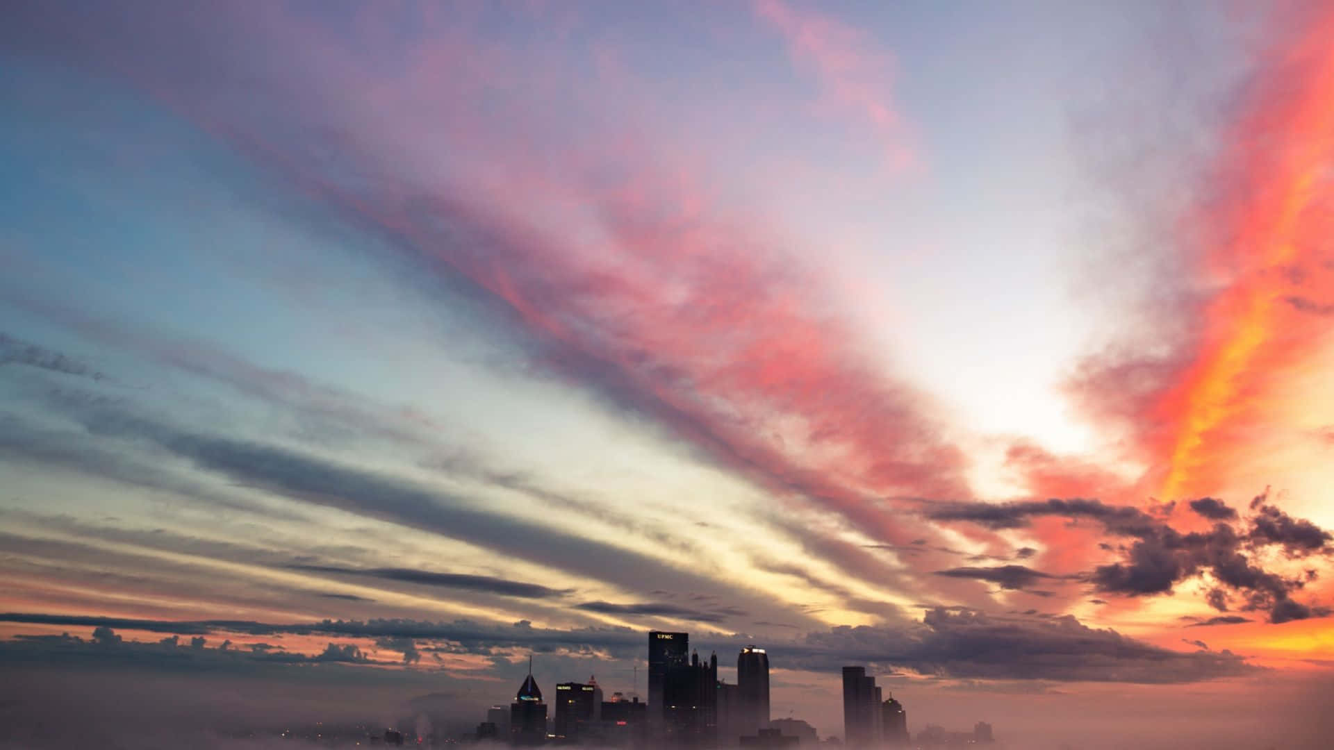 Far-off Pittsburgh Skyline Background