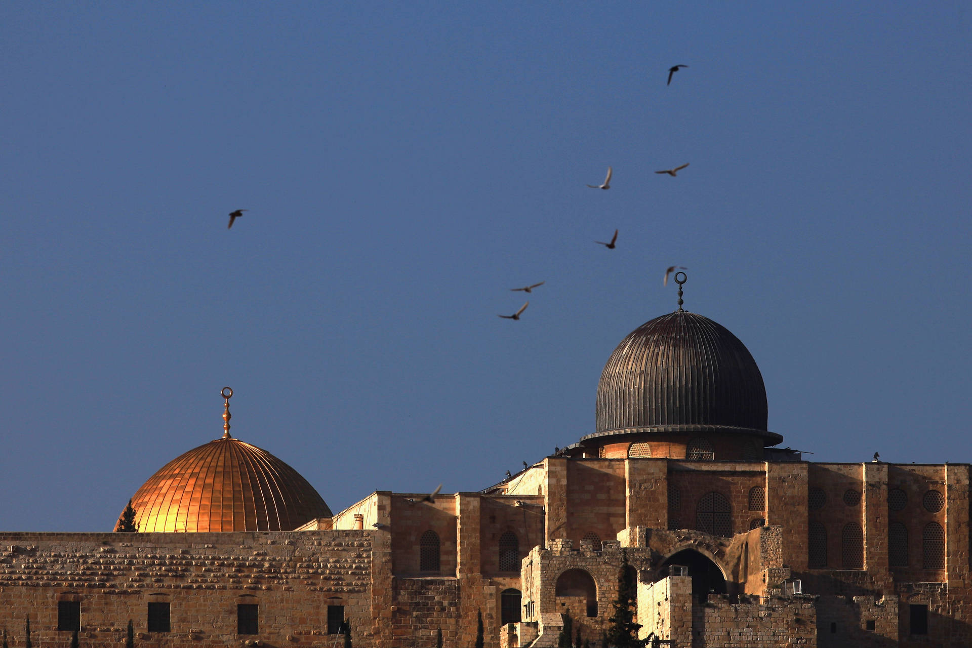 Faraway Dome Of The Rock Background