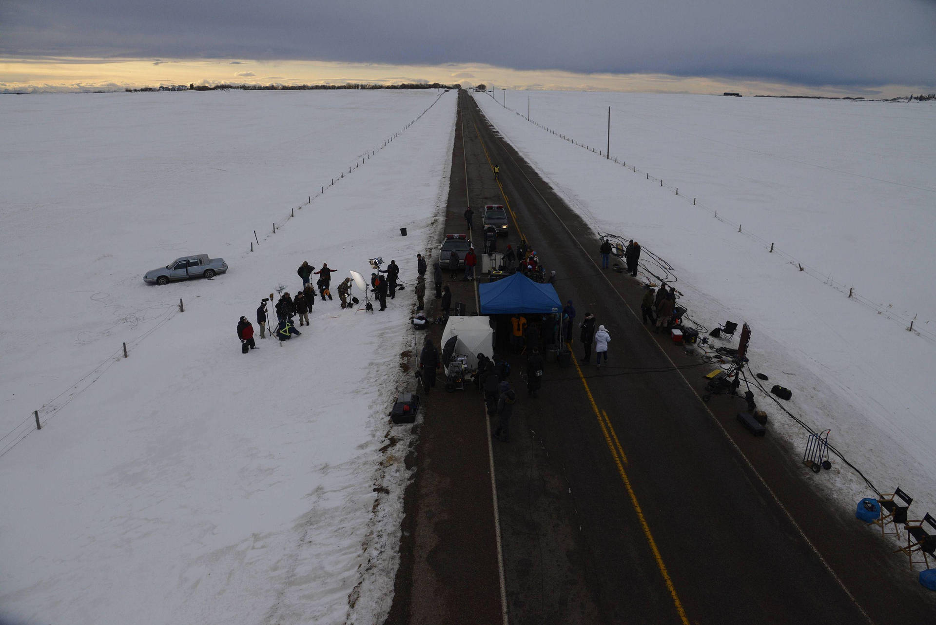 Fargo Snow Road Background