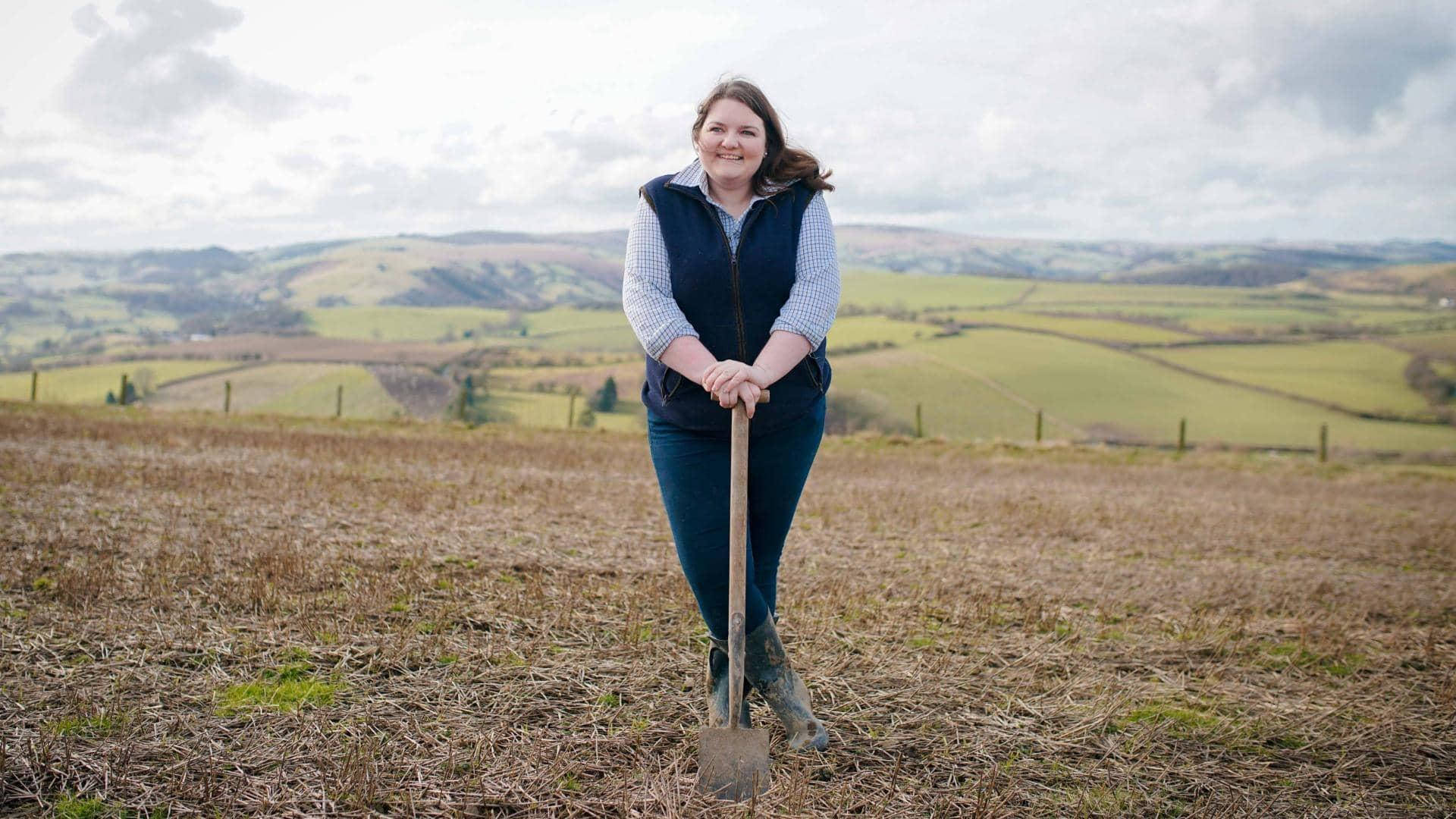 Farmer Woman Field Background