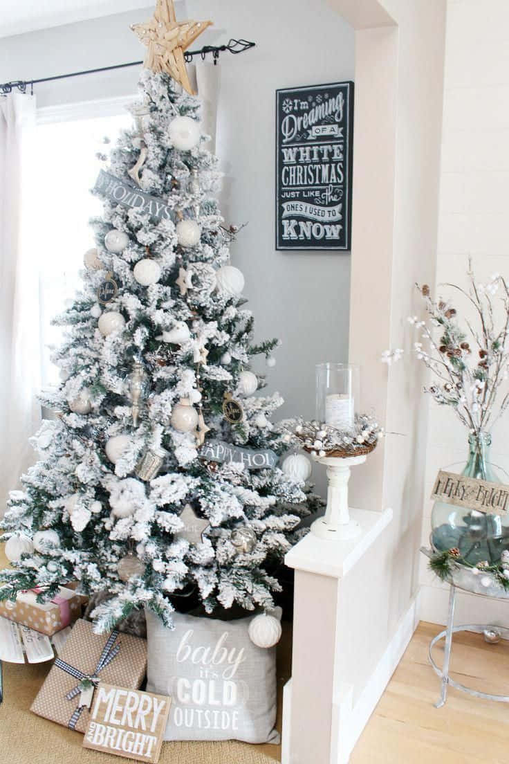 Farmhouse Christmas Tree White Aesthetic