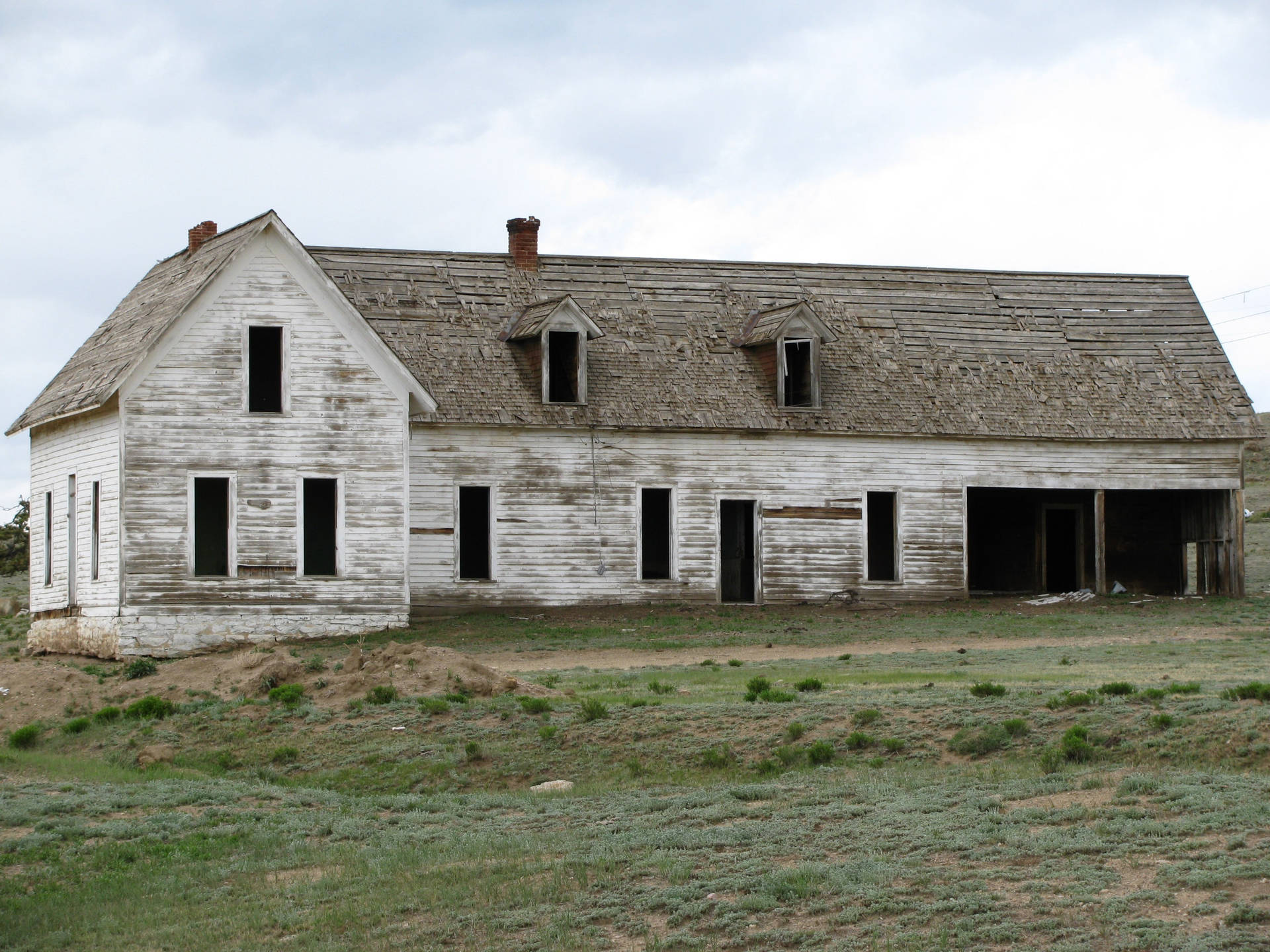 Farmhouse With Old Chipping Paint Background