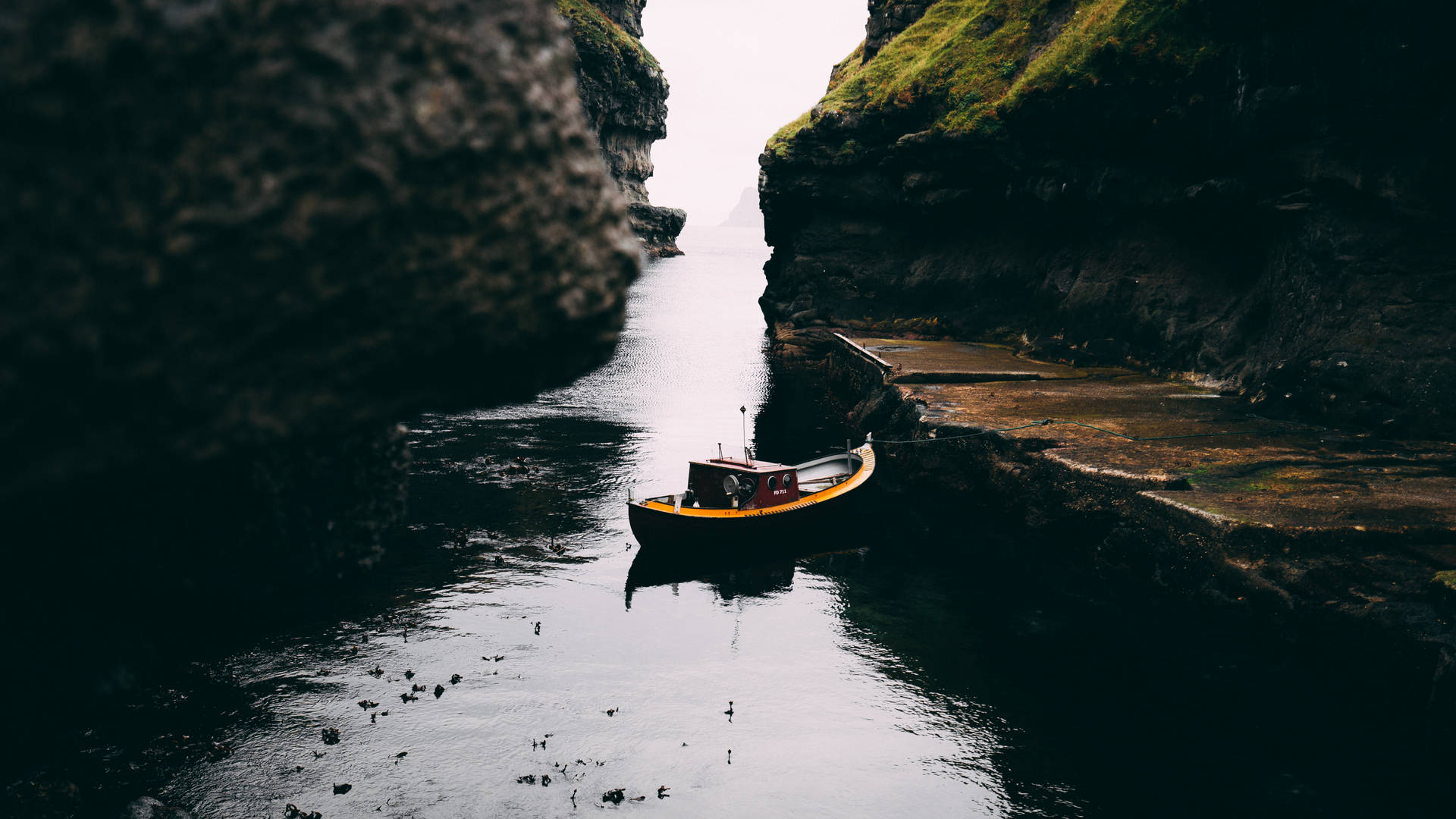 Faroe Islands Inlet Attraction Background