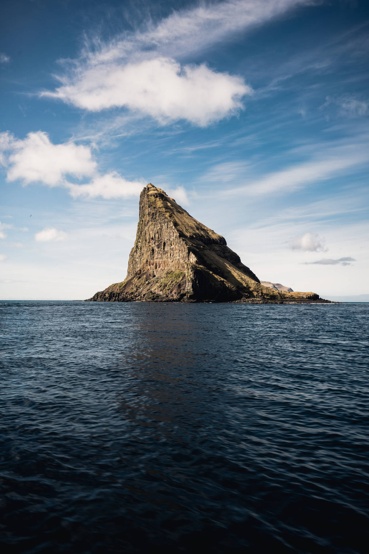 Faroe Islands Tindholmur Rock Formation Background