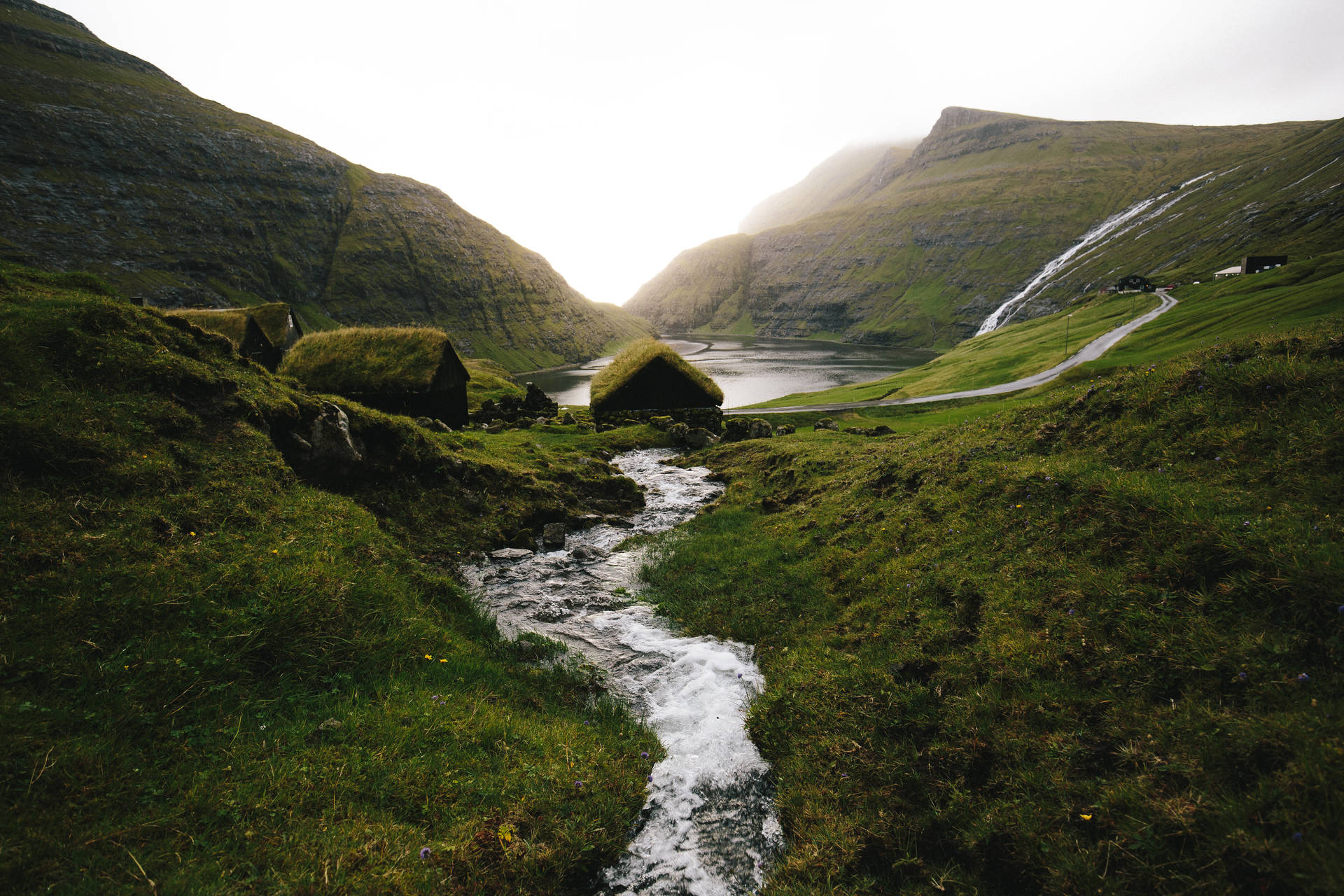 Faroe Islands Traditional Houses Background
