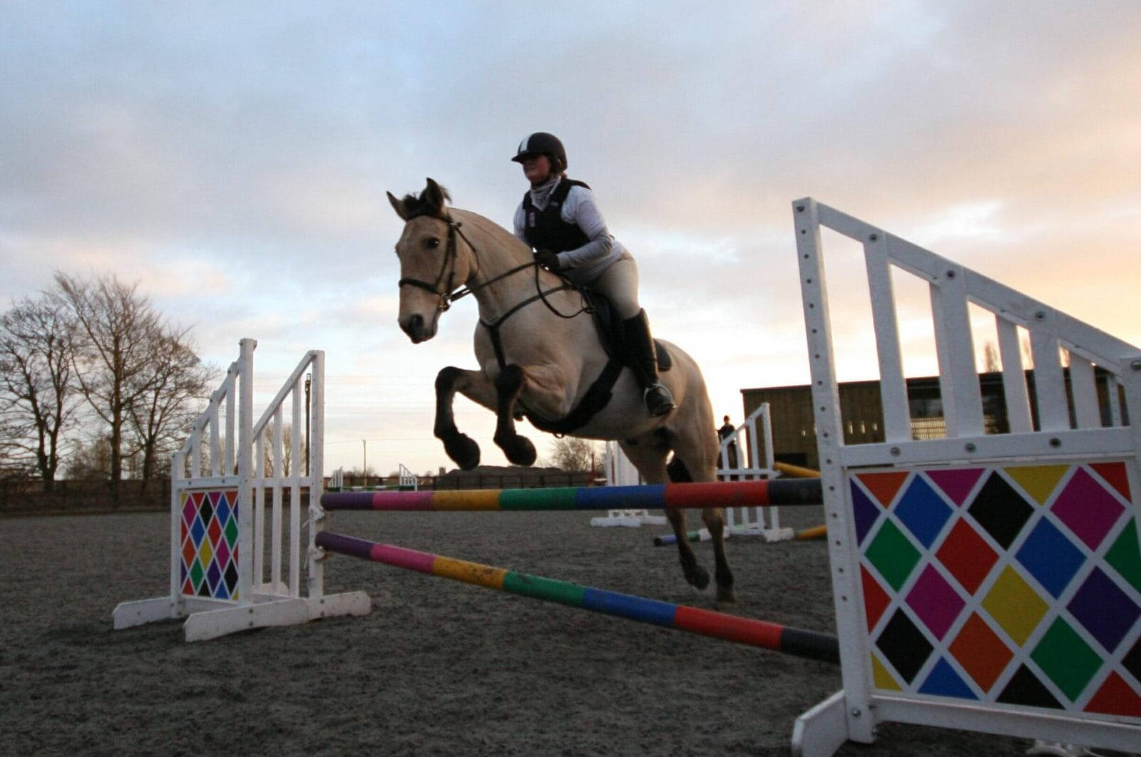 Fascinating Equestrian Horse Show Jumping Background