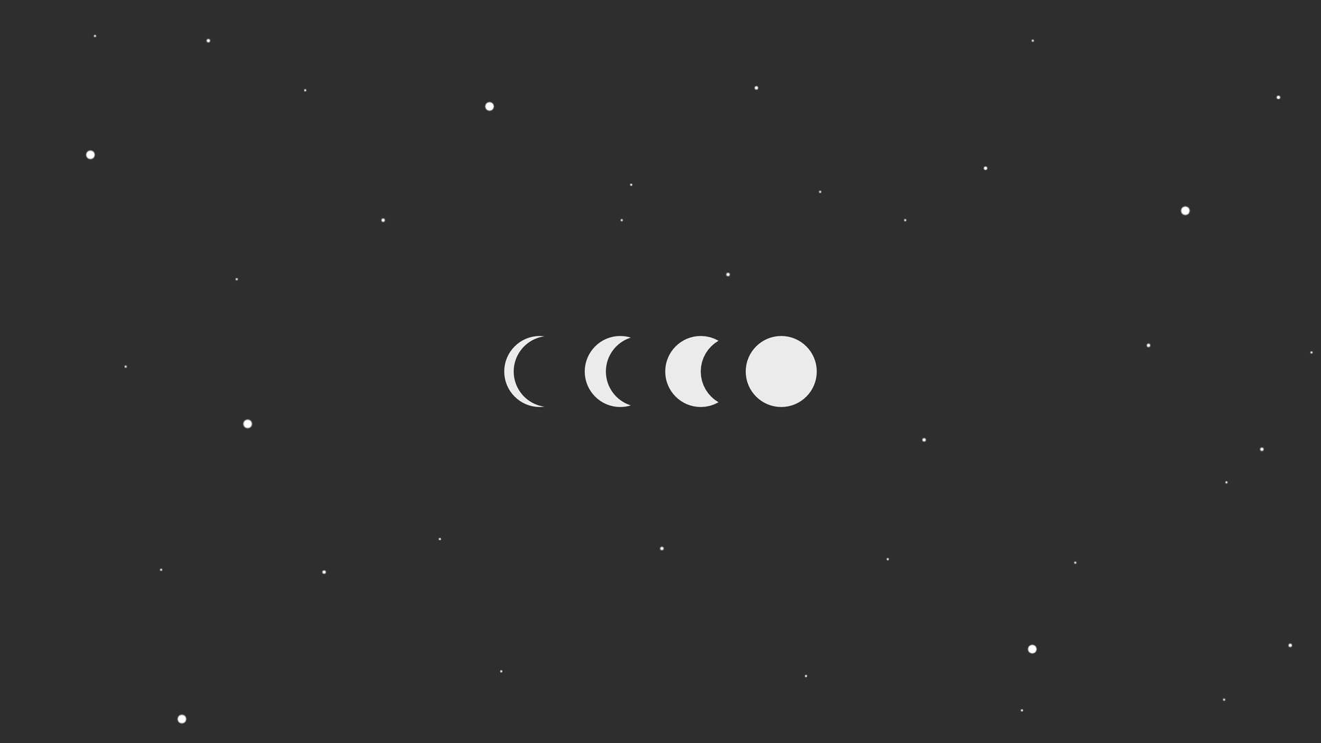 Fascinating Four Phases Of The Moon Illustration. Background