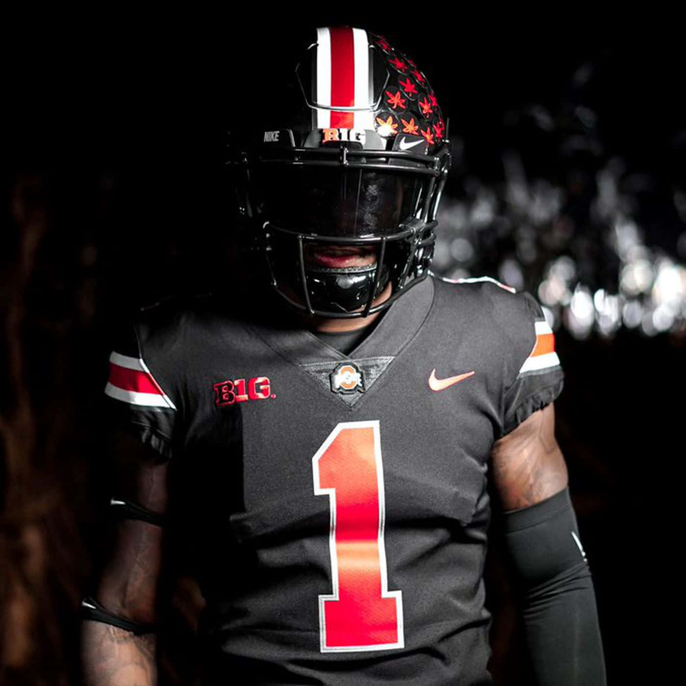 Fascinating Ohio State Football Black Uniform Background