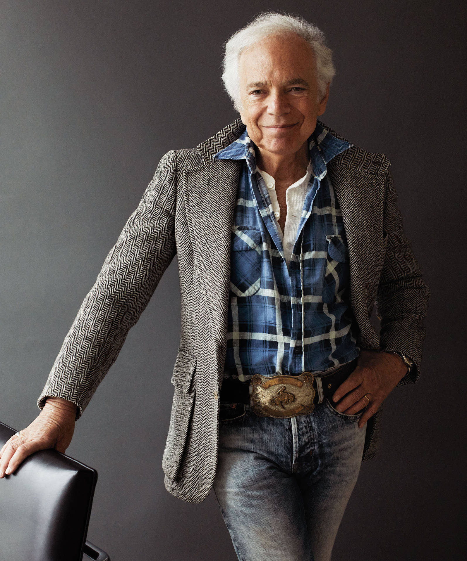 Fashion Designer Ralph Lauren In Jeans