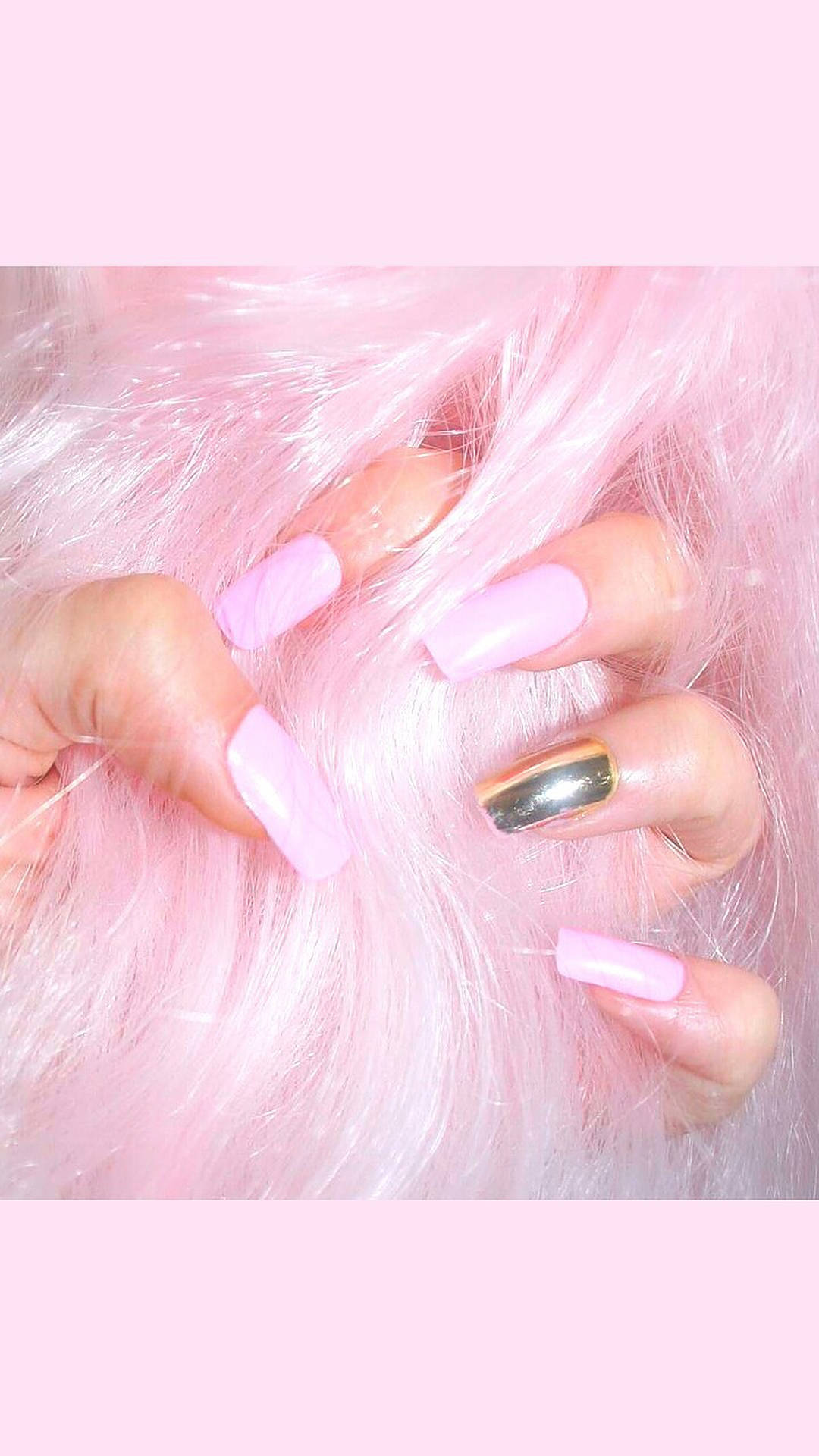 Fashion Forward - Pink Hair And Nail Trends Background