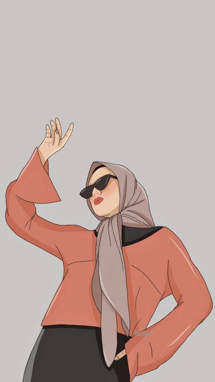Fashion Girl Hijab Cartoon